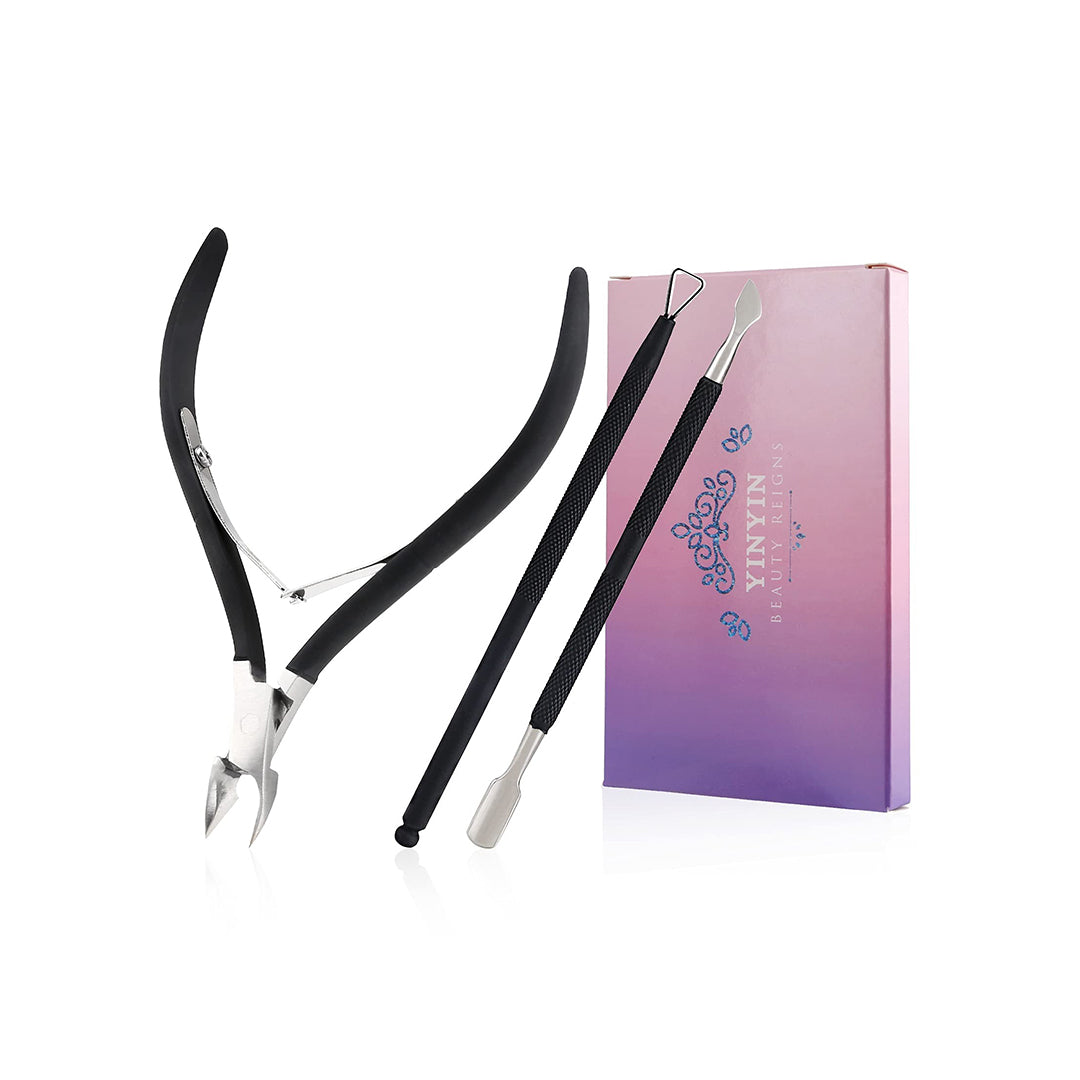 YINYIN Cuticle Trimmer with Pusher and Cutter Stainless Steel Professional Cuticle Nipper Clippers Durable Pe