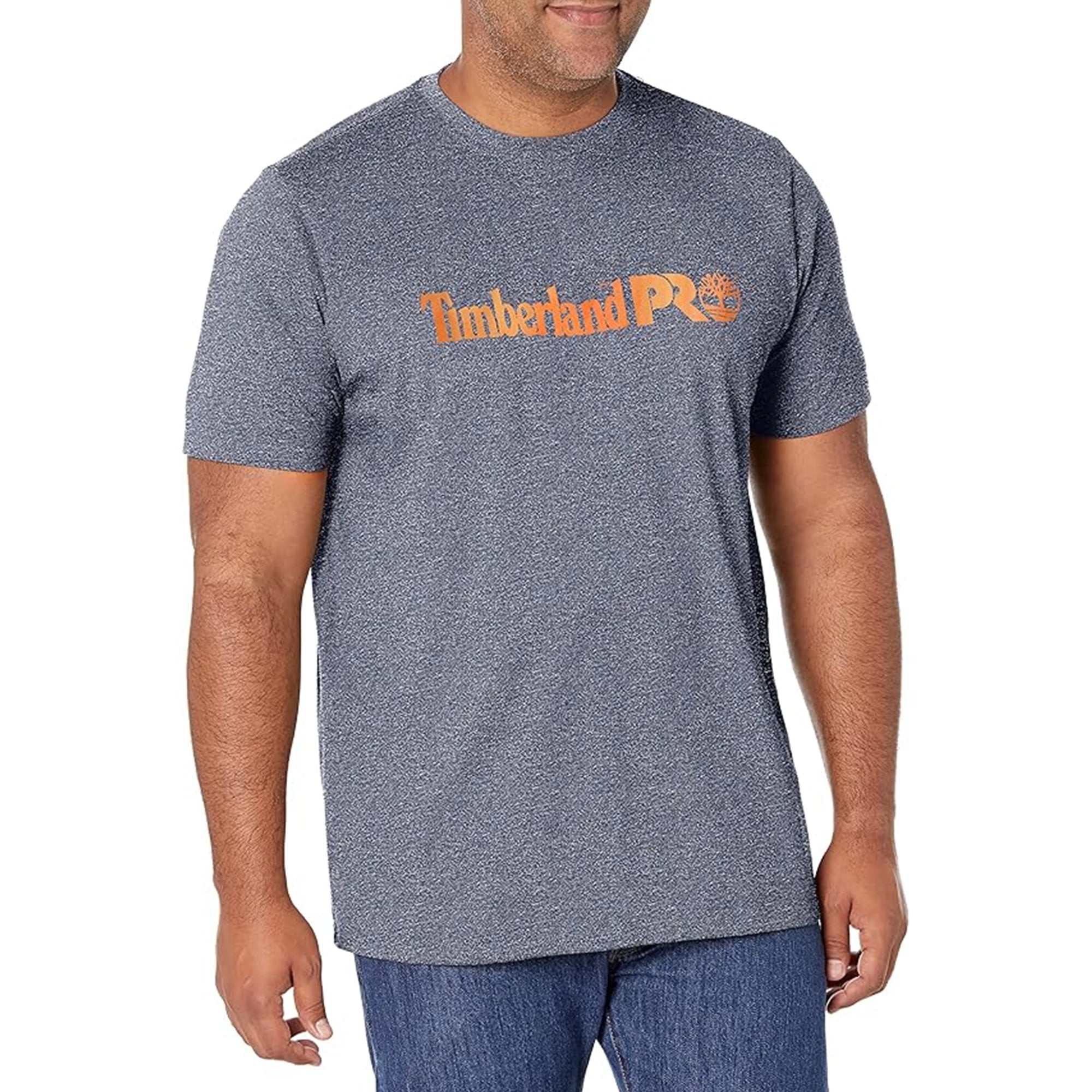 Timberland PRO Men’s Base Plate Short Sleeve T-Shirt Navy Heather Size XL – Workwear Performance Cotton Blend Tee
