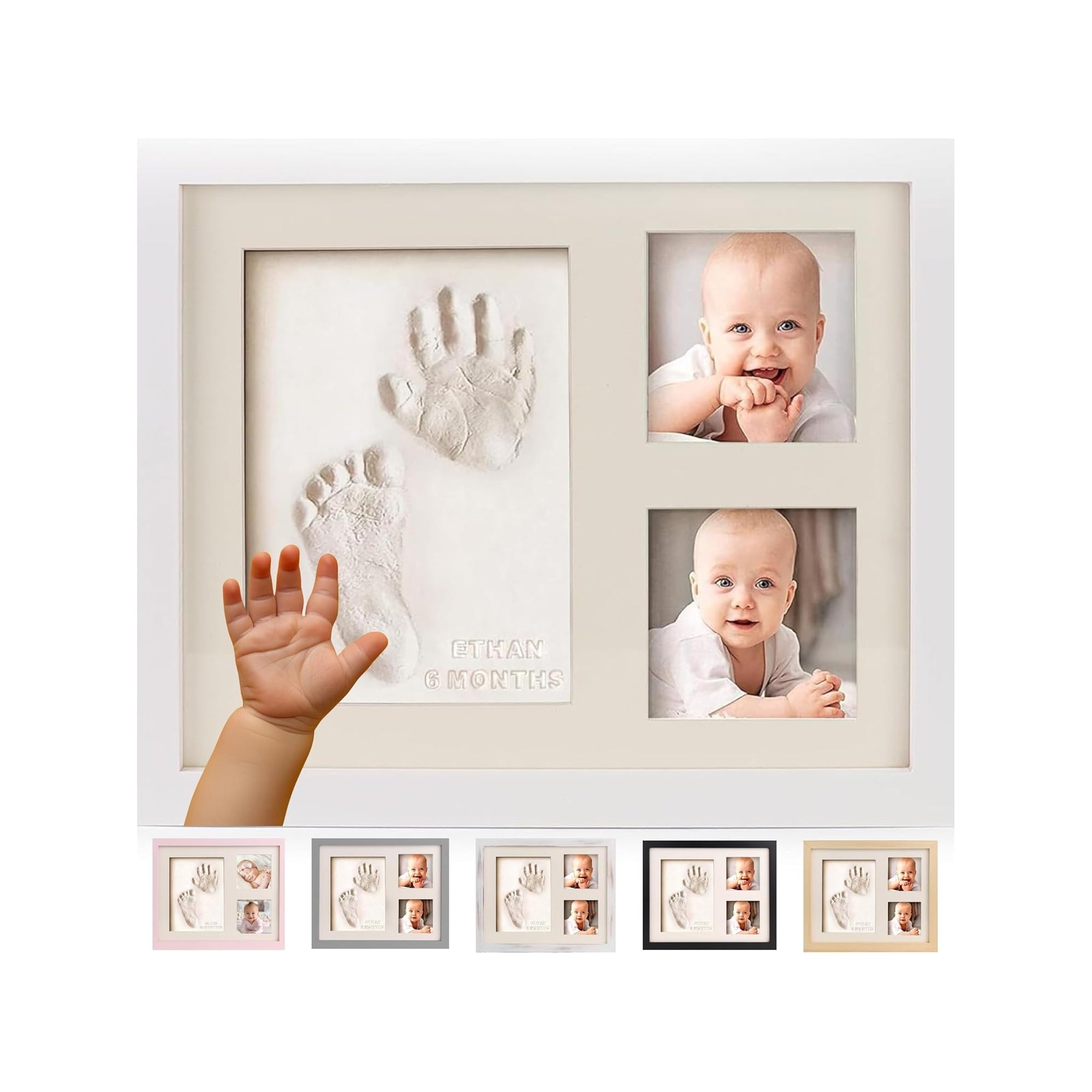 Baby Handprint and Footprint Kit – Keepsake Frame for Newborn Boys & Girls, Personalized Memory Art for Nursery Decor & Baby Registry