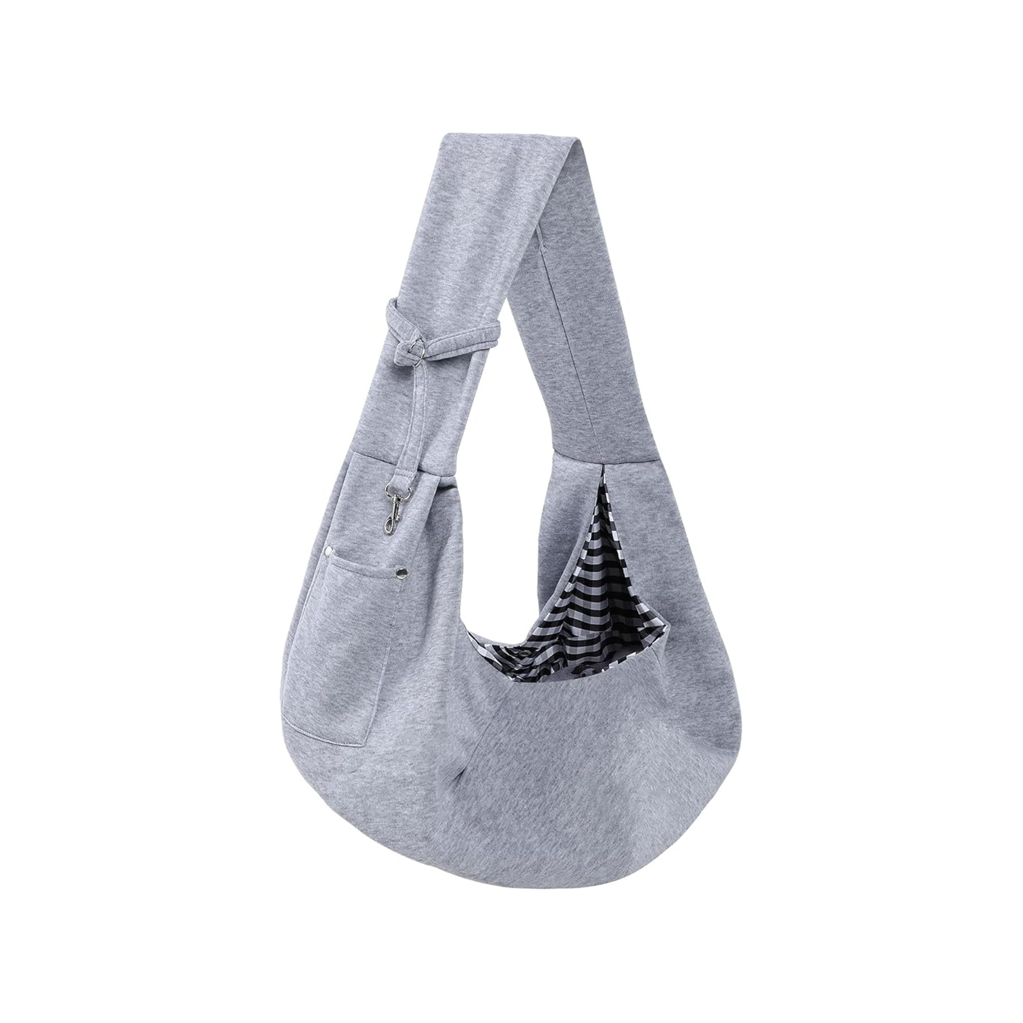 Dog Carrier Sling – Reversible Puppy Carrier Purse with Storage Pocket, Hands-Free Pet Sling for Small Dogs & Cats (Gray)