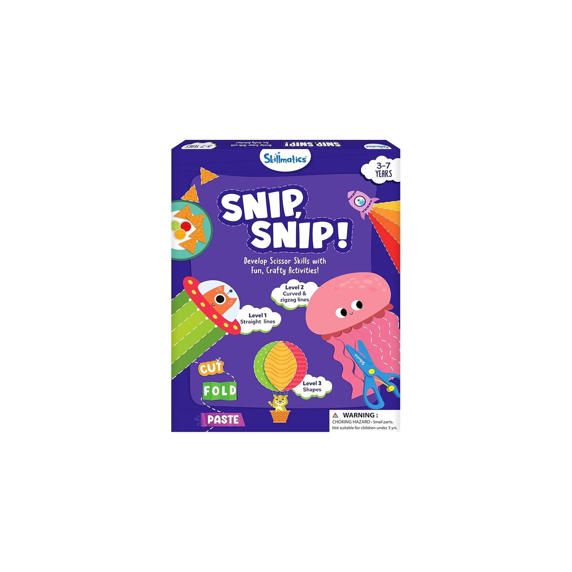 Skillmatics Scissor Skills Activity Book – Snip Snip, 25 Cutting & Creative Activities with Child-Safe Scissors for Kids Ages 3–7