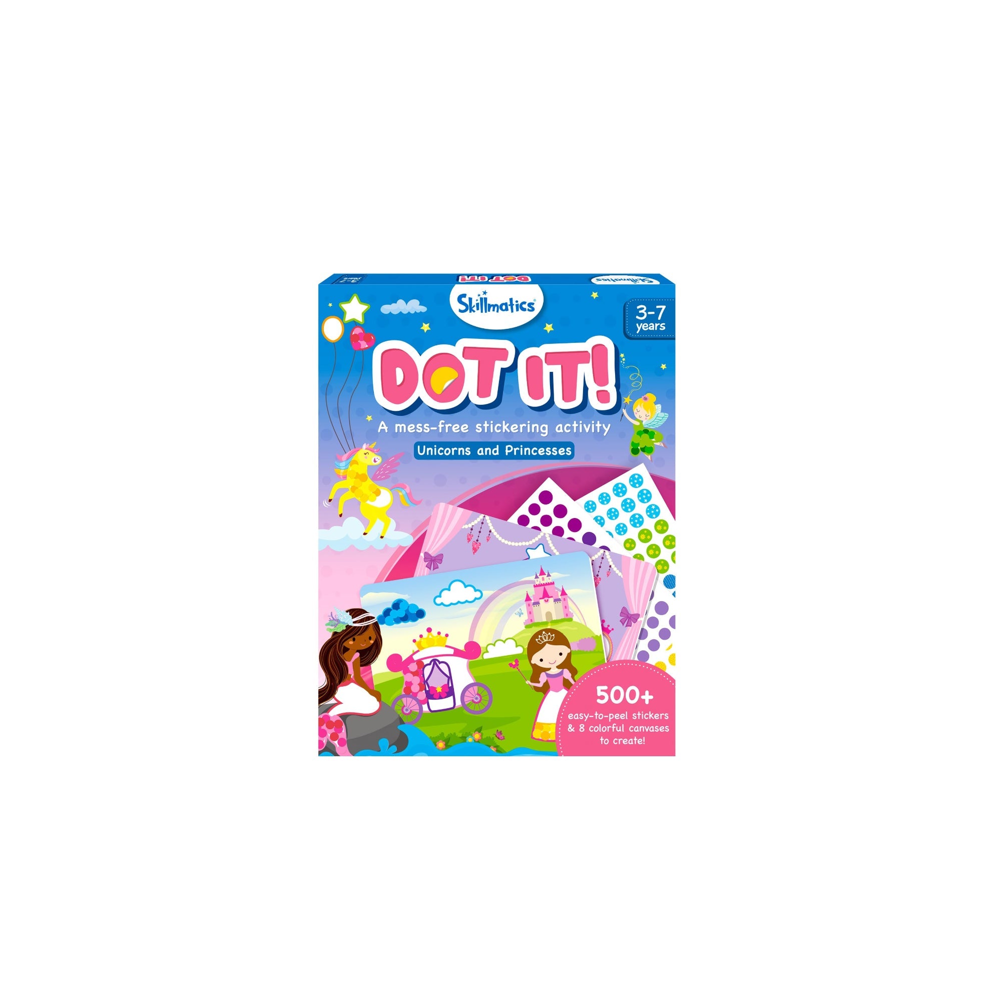 Skillmatics Dot It Sticker Art Activity – Unicorns & Princesses, Mess-Free Craft Kit with 500+ Stickers for Kids Ages 3–7
