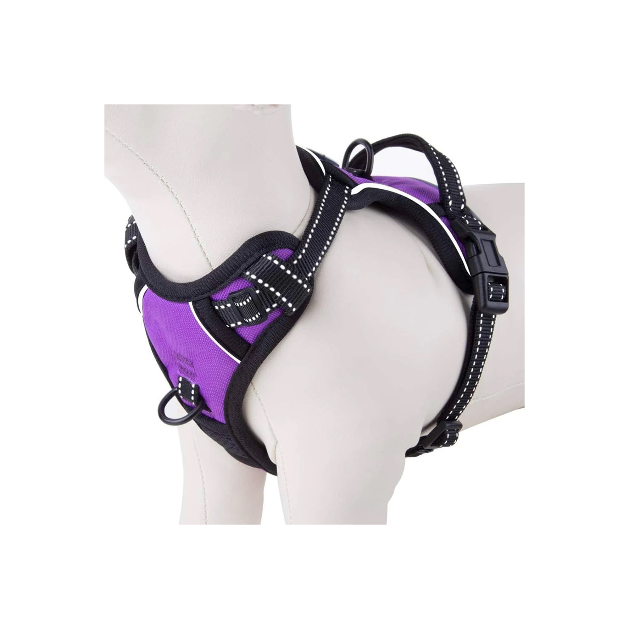 PHOEPET Reflective No Pull Dog Harness Large Purple Adjustable Pet Walking Harness Easy Control