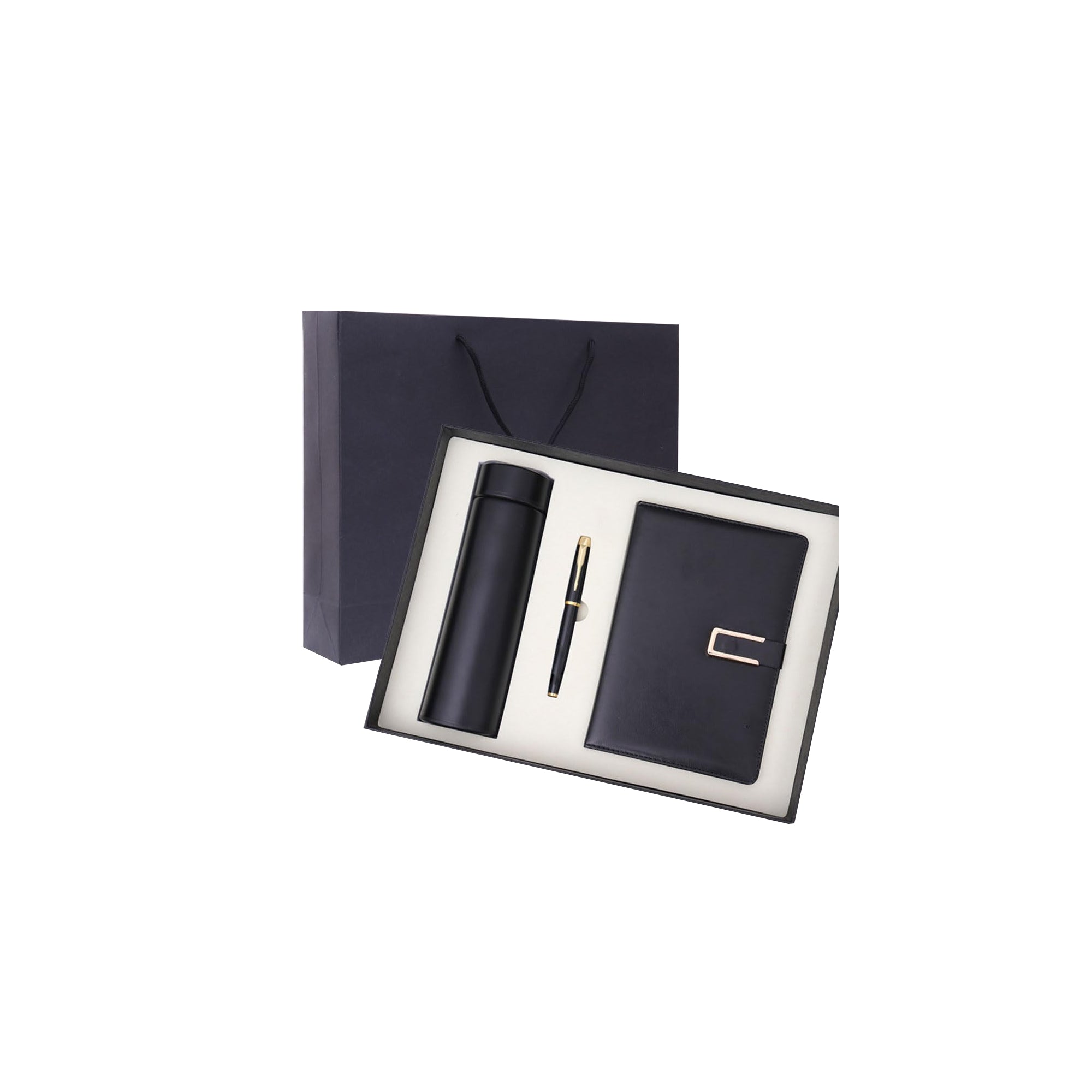 Zenzres Journal Gift Set – A5 Diary Notebook with Lined Paper, Black Ink Pen & Bottle, Luxury Gift Box for Men & Women Office Supplies