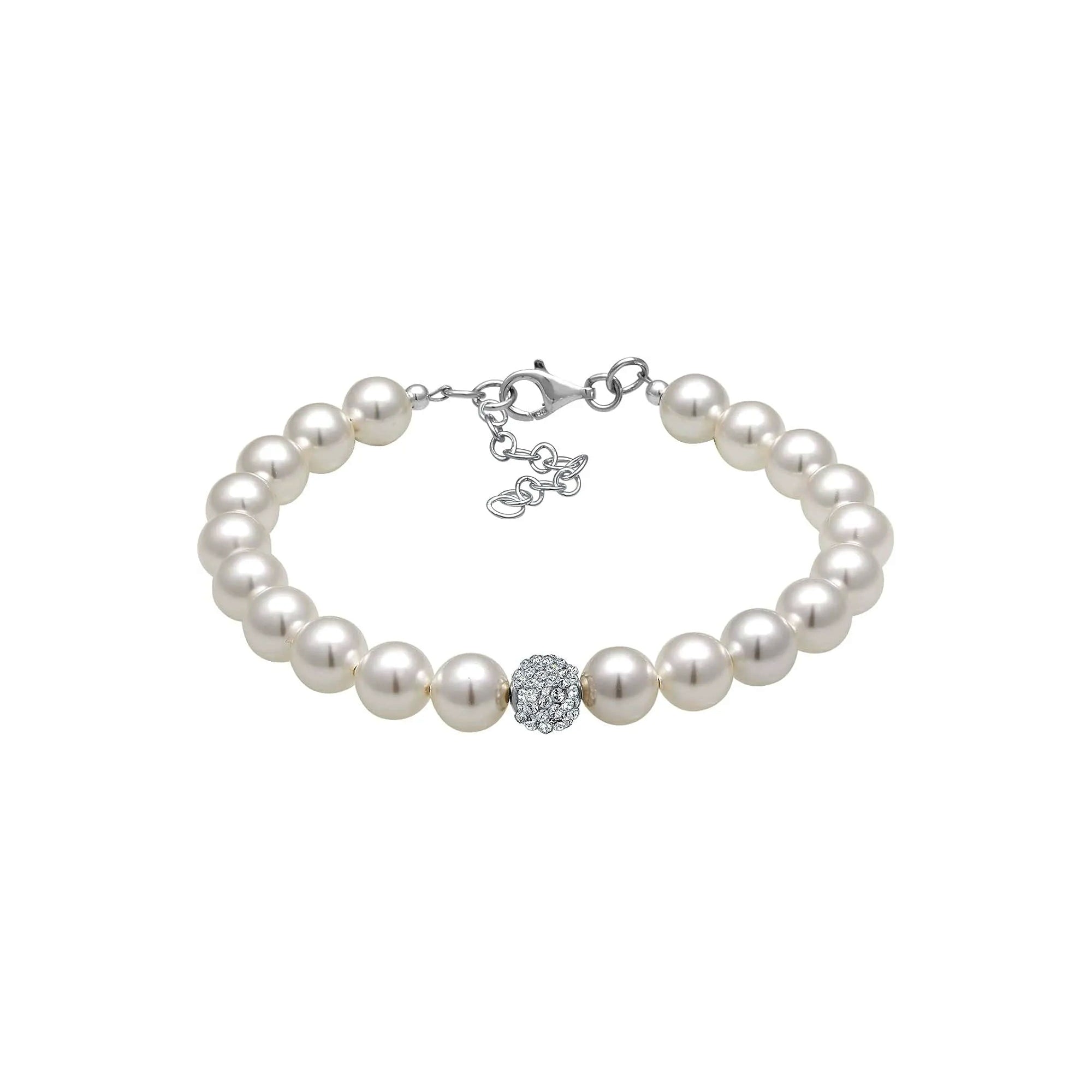 Elli WomenŸ??s Elegant Bracelet Ÿ?? 925 Sterling Silver with Swarovski Crystal Pearls