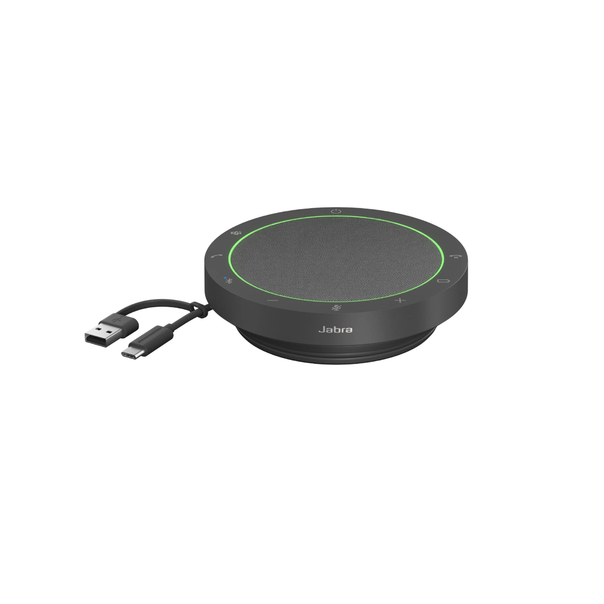 Jabra Speak2 55 Wireless Bluetooth Speakerphone – 4 Noise-Cancelling Microphones, 50mm Full-Range Speaker, Wideband Audio, Compact Portable Design, MS Teams Certified, Dark Grey