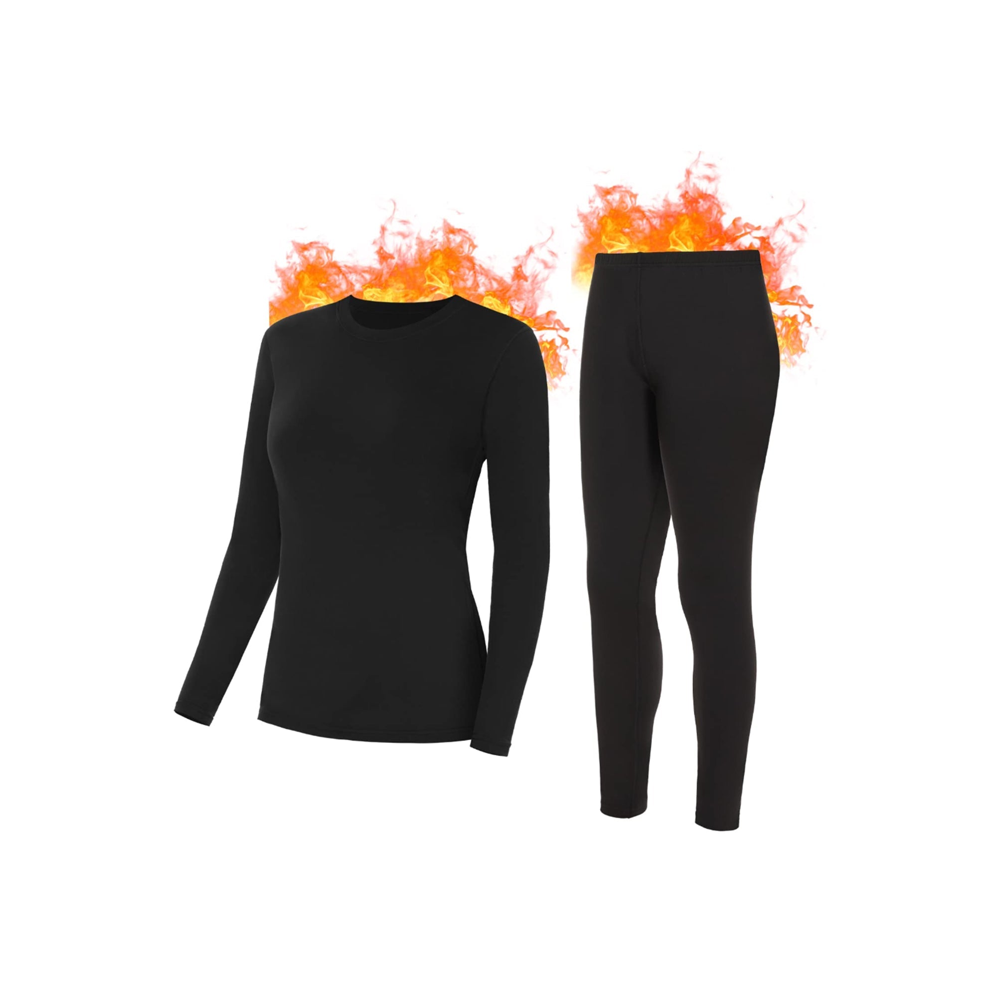 SIHOHAN WomenŸ??s Thermal Underwear Set Ÿ?? Winter Warm Fleece-Lined Top & Bottom, Ultralight, Size XL