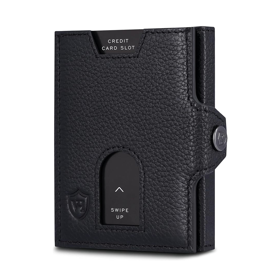 VON HEESEN Slim RFID Wallet Mini Card Holder for Men and Women Small Credit Card Holder Black