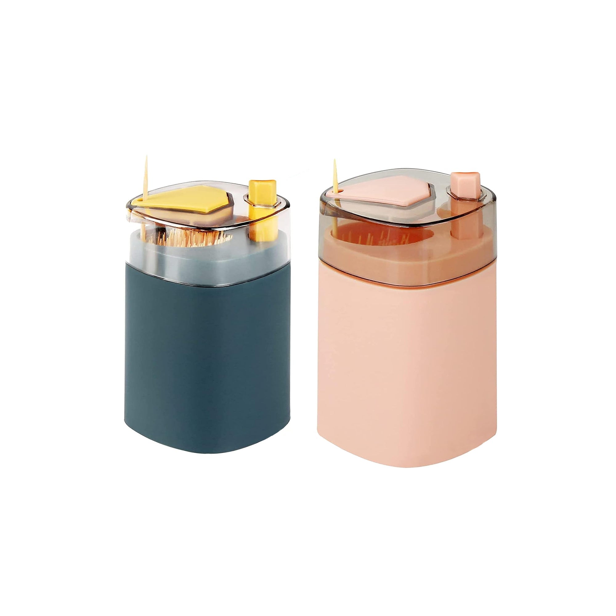Boolygo 2PCS Pop-Up Automatic Toothpick Holder & Dispenser Set
