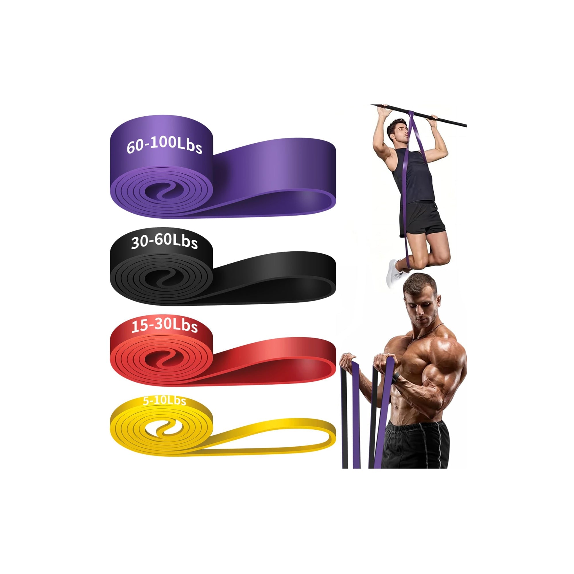 Alllvocles Resistance Band Set – Pull Up Assistance Bands for Legs, Strength Training, Muscle Building & Physical Therapy for Men & Women