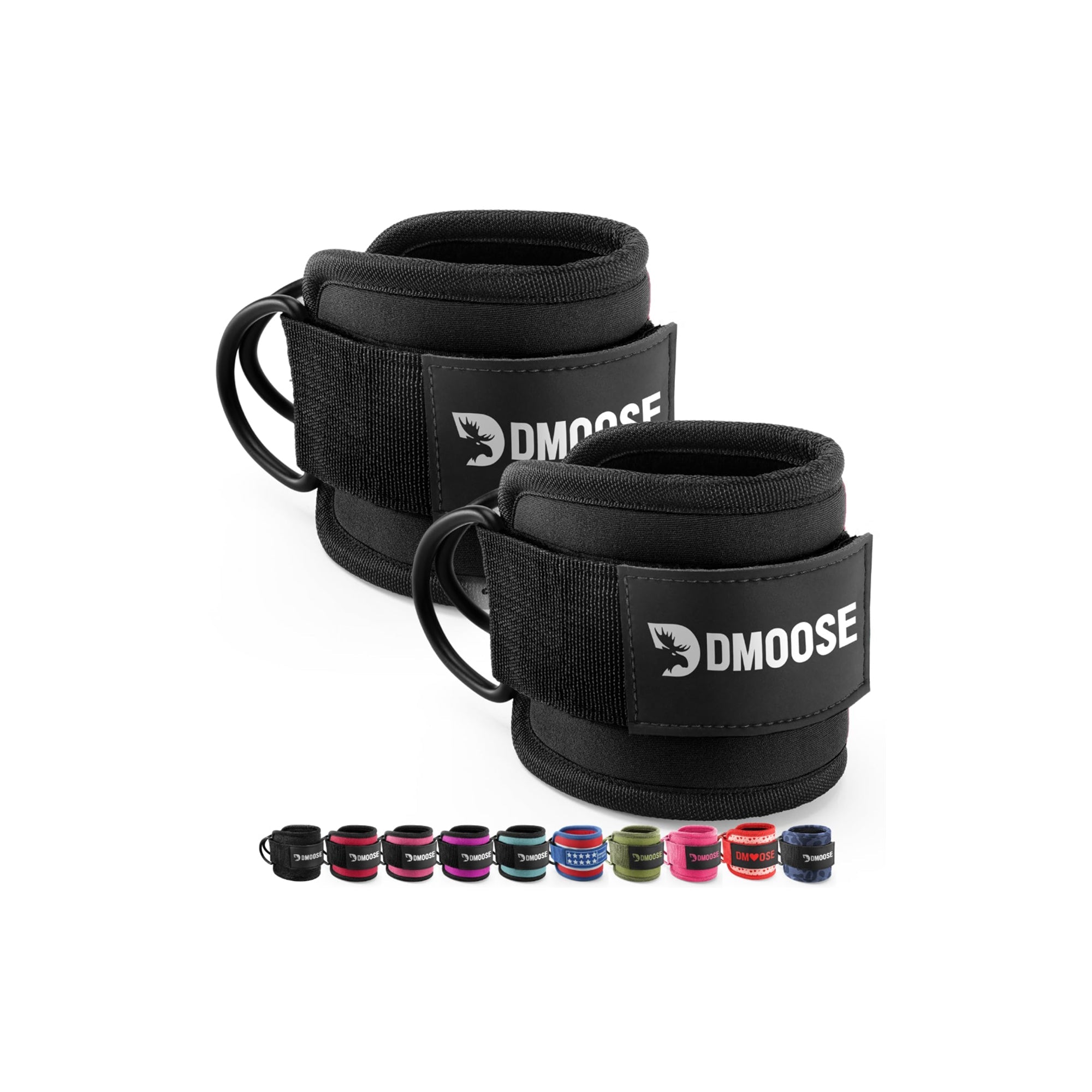 DMoose Ankle Strap for Cable Machine – Adjustable Ankle Cuffs with Premium Padding for Kickbacks, Booty Workouts, Leg Extensions & Lower Body Exercises
