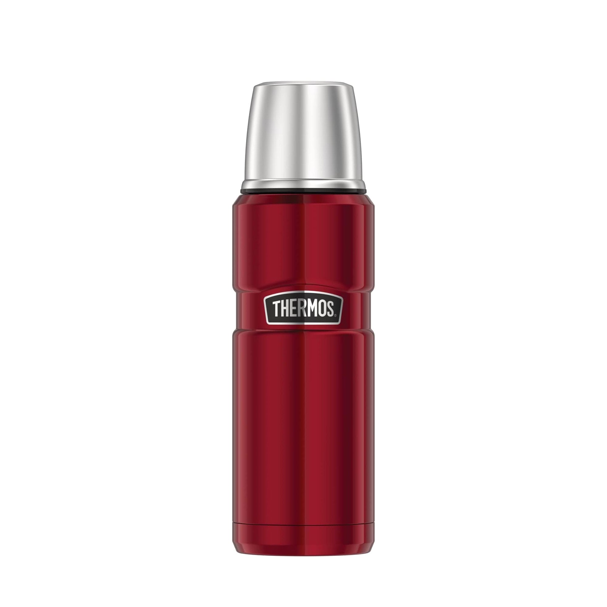 Thermos Stainless Steel Flask 0.47L – Vacuum Insulated Water Bottle | Hot 12H & Cold 24H Retention, BPA-Free Screw Cap Thermos (Cranberry)