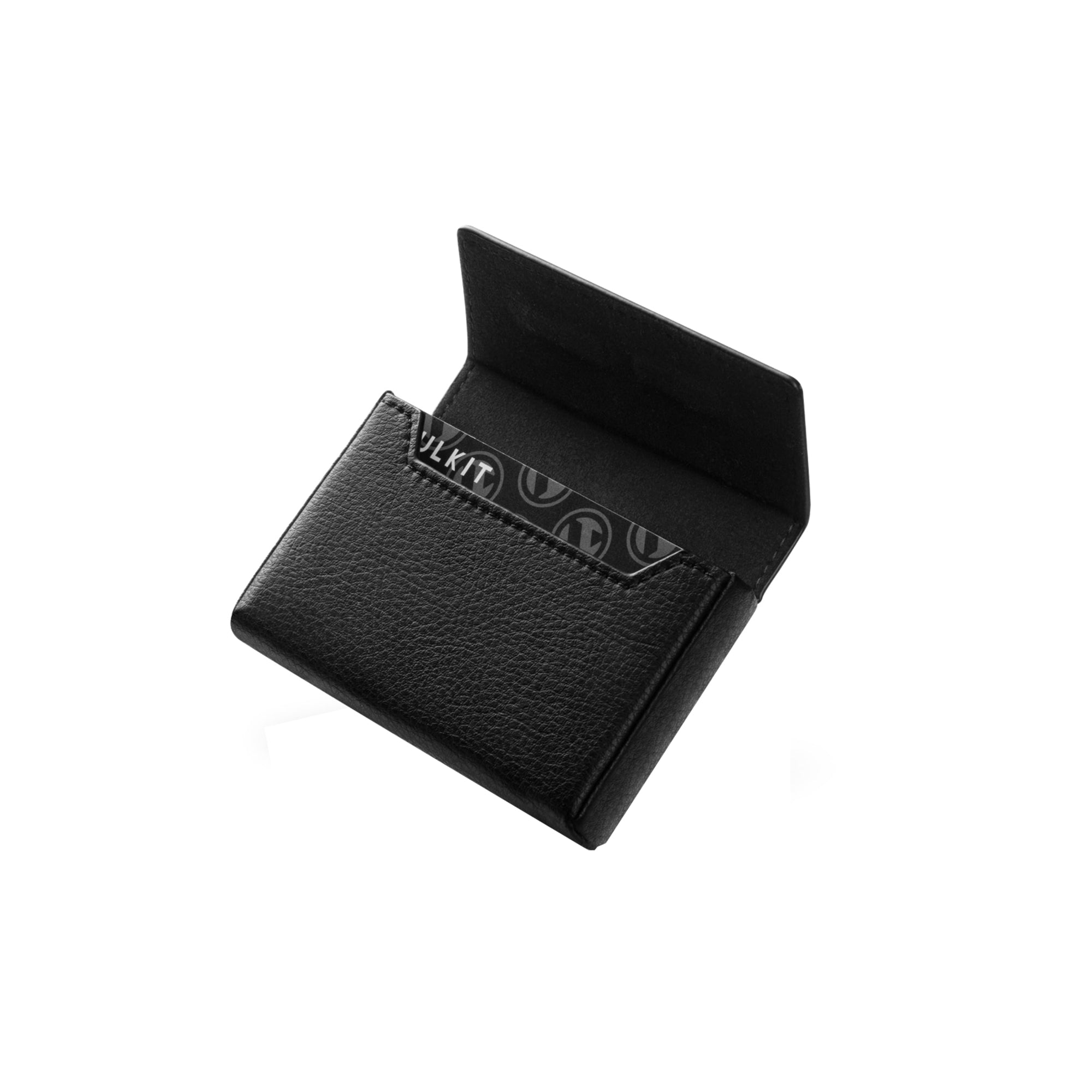VULKIT Business Card Holder – Large Capacity Leather Card Case for 30–40 Cards with RFID Blocking & Magnetic Closure (Black)