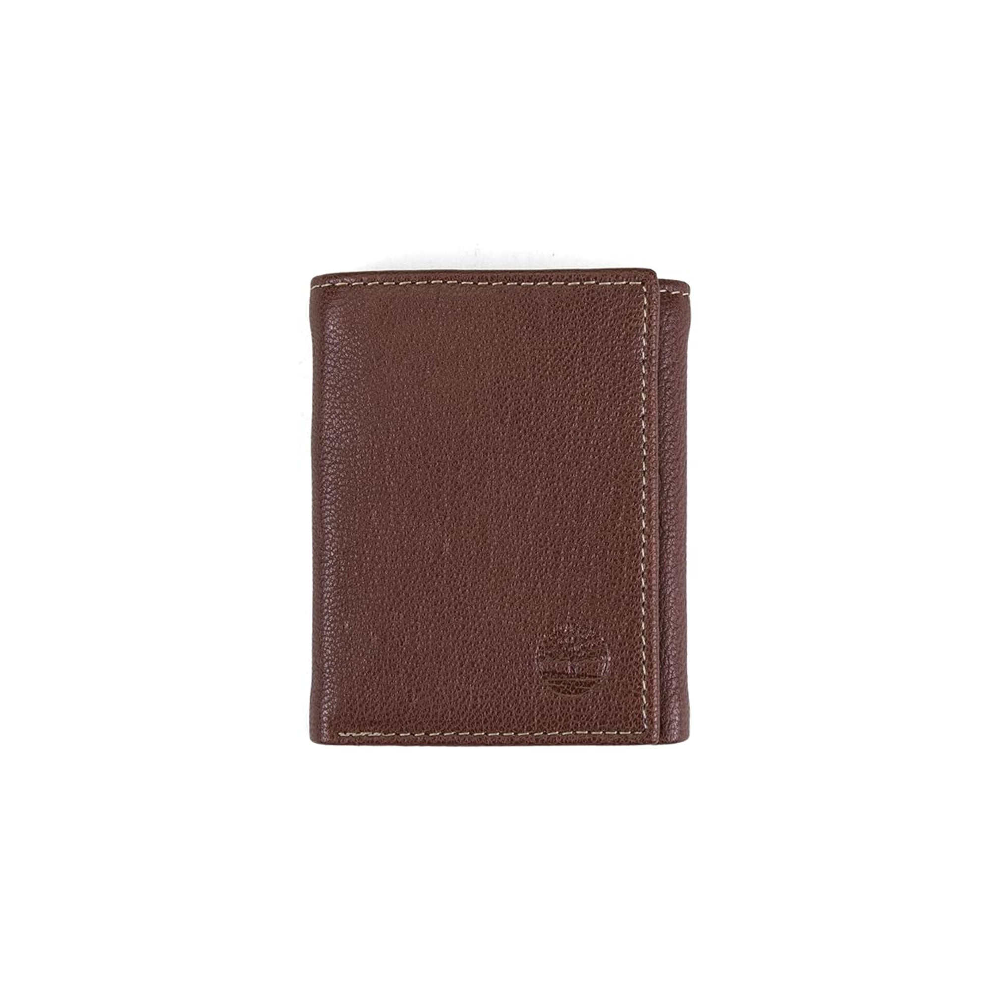 Timberland Men’s Genuine Leather RFID Blocking Trifold Wallet – Secure Multi-Card Wallet with ID Window & Compact Design