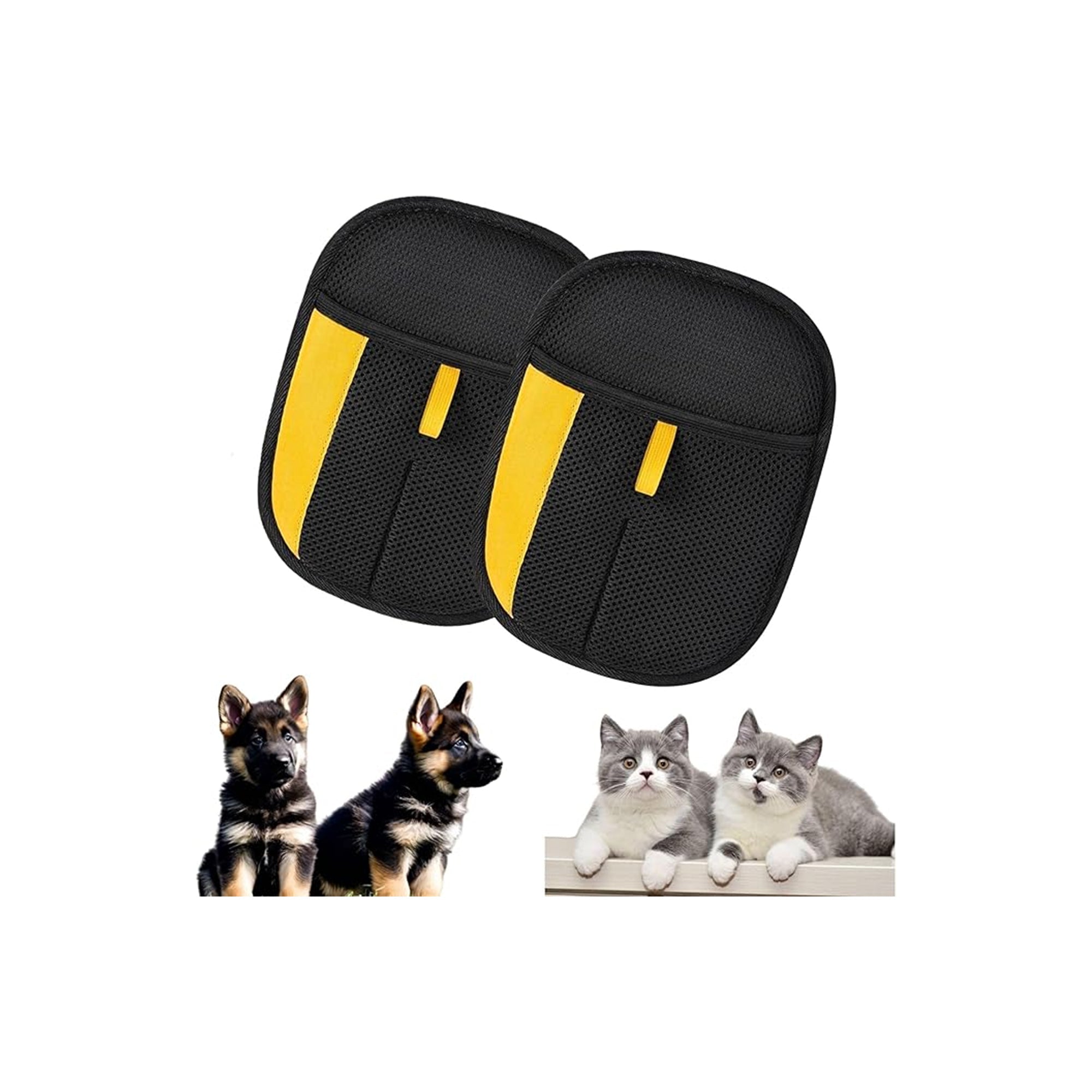 2Pcs Pet Hair Removal Gloves – Electrostatic Mitt Grooming Brush for Dogs & Cats, Washable Hair Remover Tool for Couch, Furniture & Car Seats