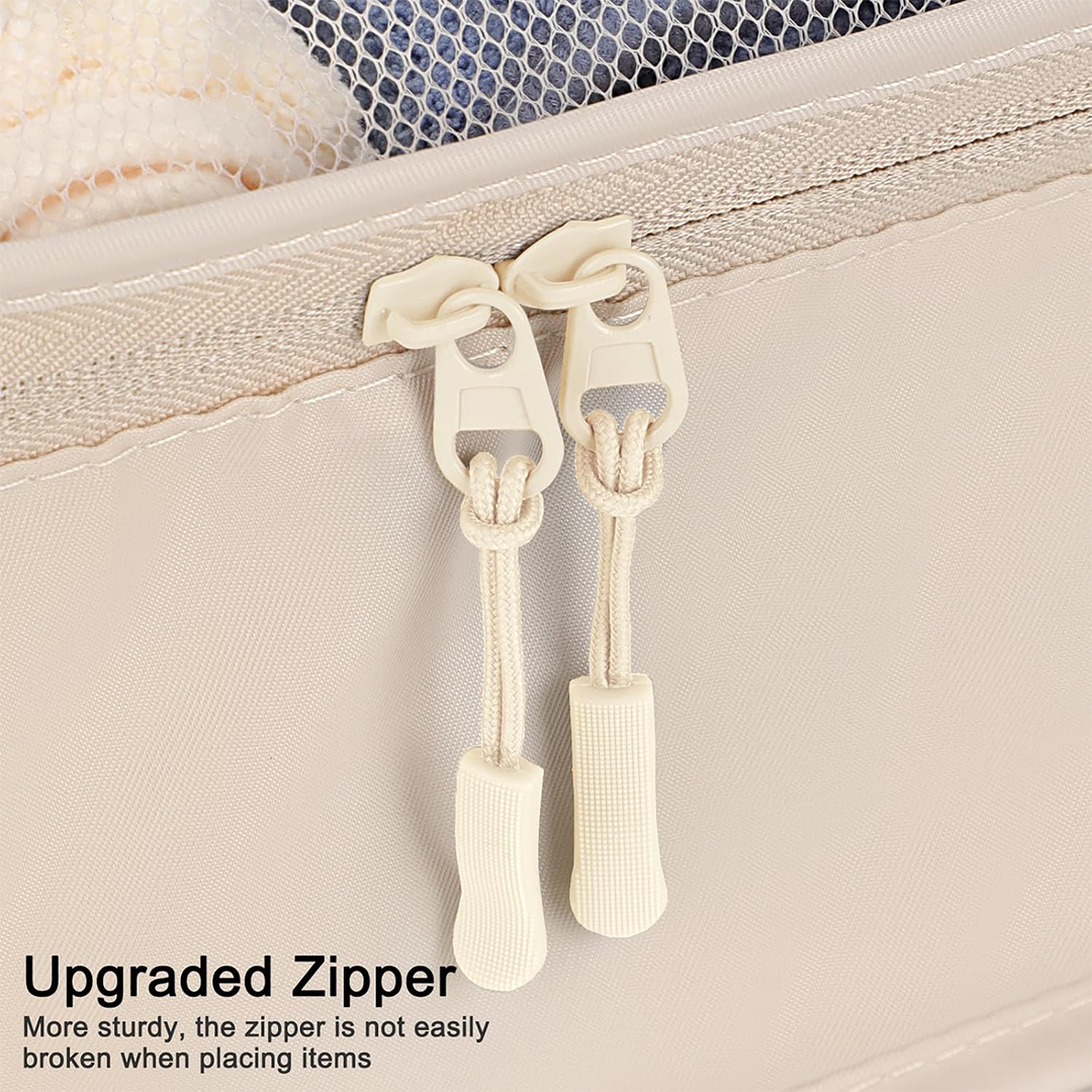 Magic Park® 8-Piece Packing Cubes Set Travel Luggage Organizer Bags for Clothes & Shoes Storage (Beige)