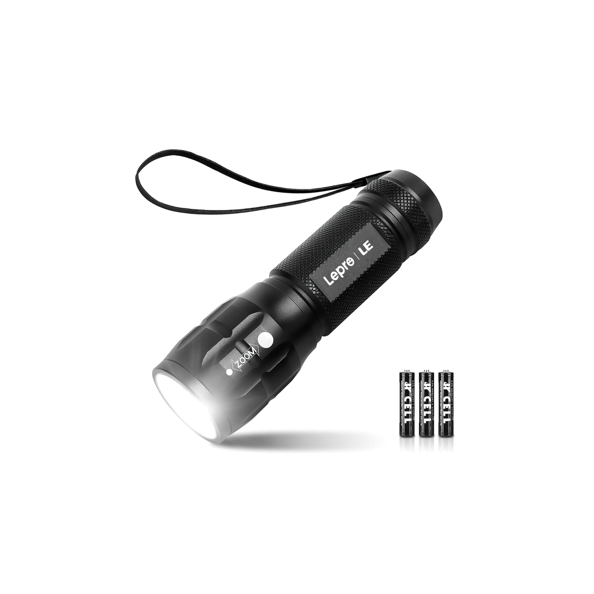 Lepro LED Torch – Battery Powered Small Bright Flashlight with Adjustable Focus, Water-Resistant Pocket Torch for Camping, Power Cuts & Daily Use