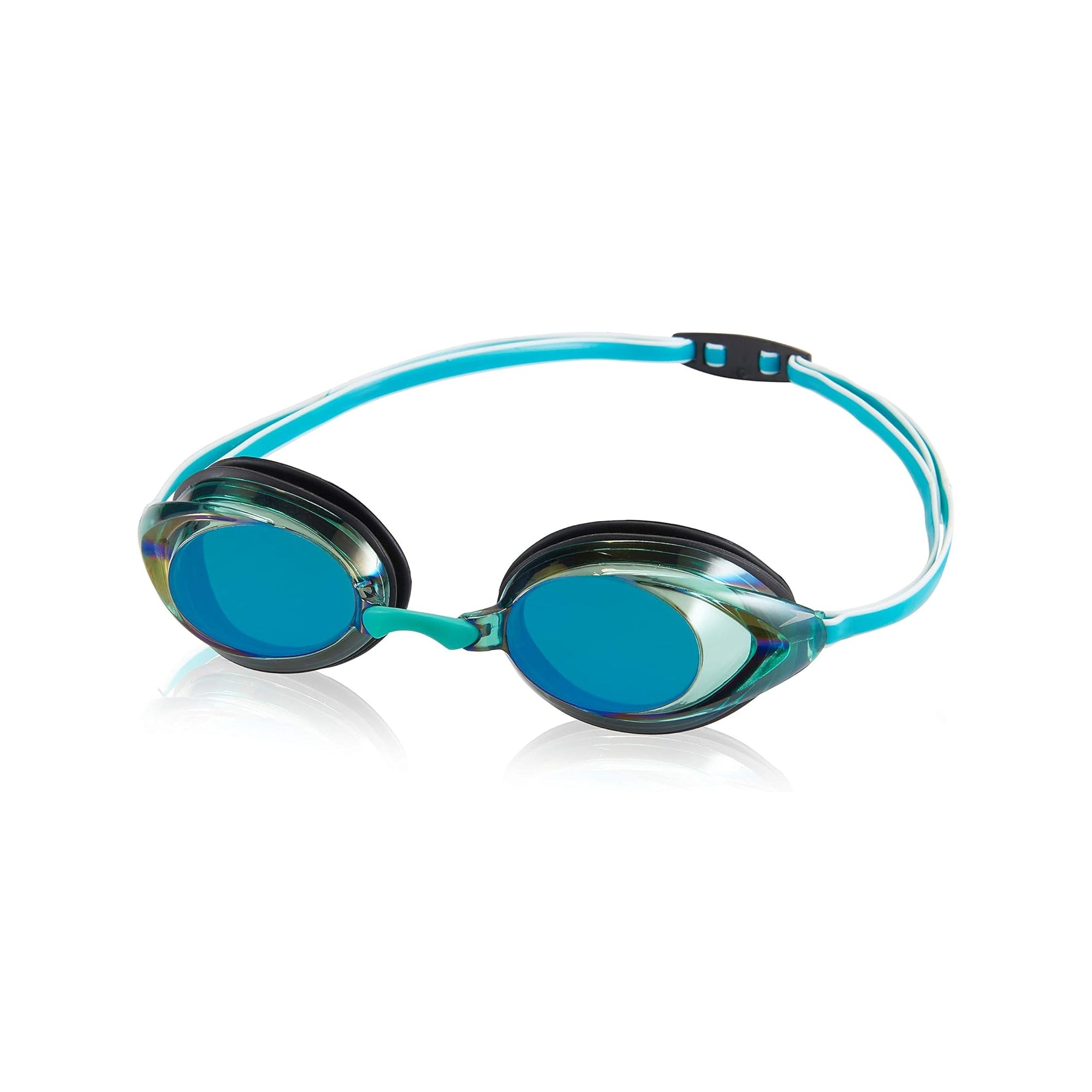 Speedo Vanquisher 2.0 Mirrored Swim Goggles – Anti-Fog UV Protection Performance Goggles for Training & Competition