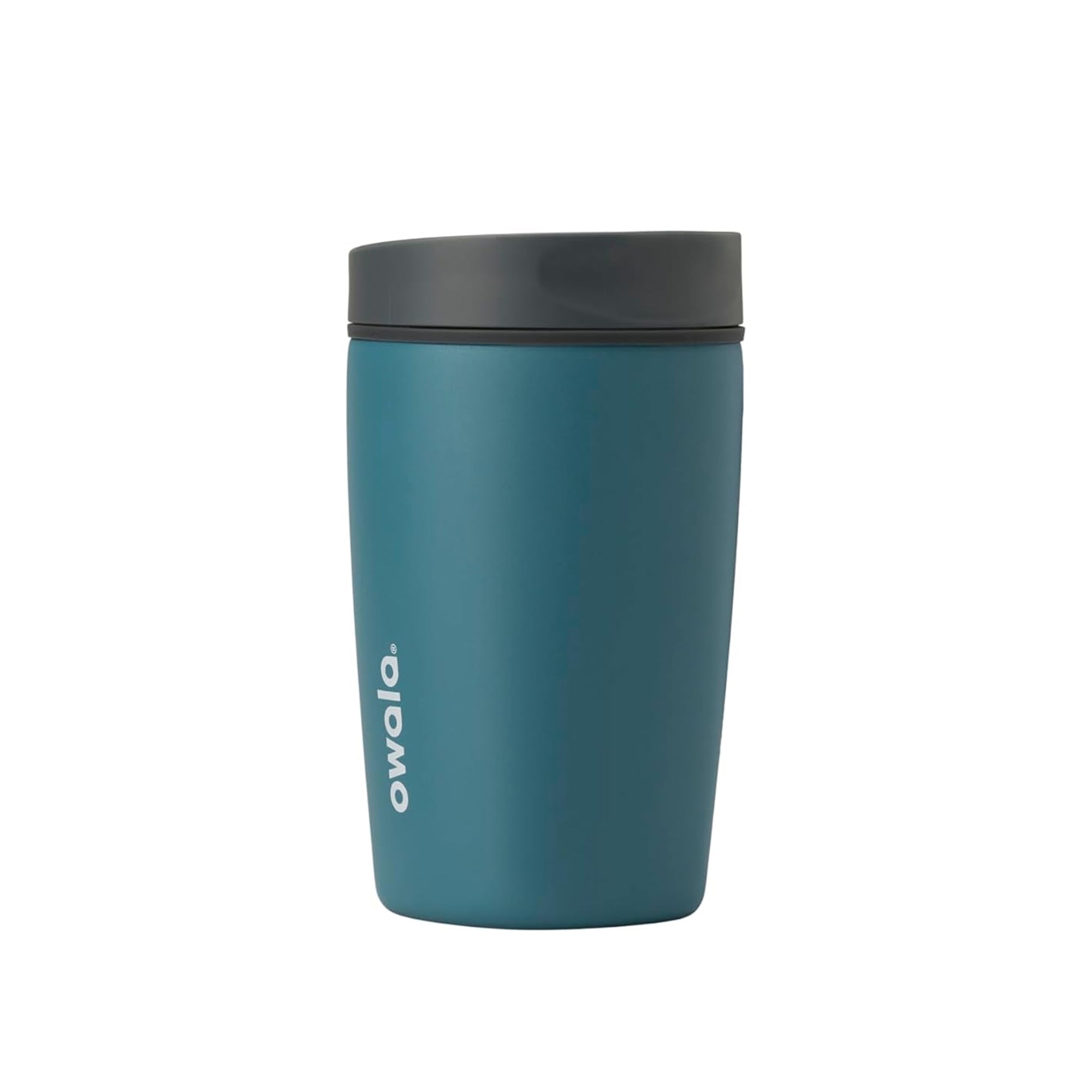 Owala SmoothSip Slider Insulated Stainless Steel Coffee Tumbler, Reusable Iced Coffee Cup, Hot Coffee Travel Mug, BPA Free 12 oz, High Dive