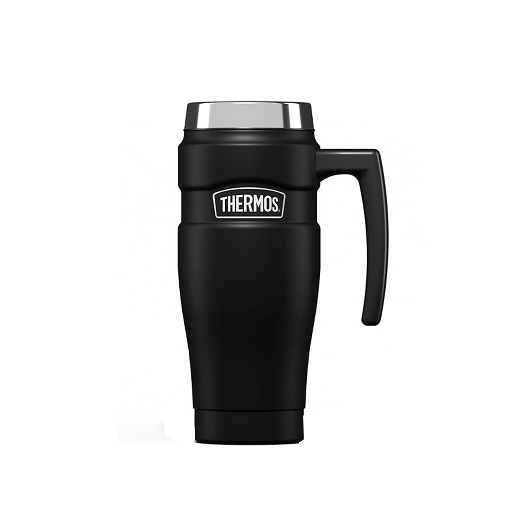 Thermos Stainless King Travel Mug 470ml Matt Black – Insulated Stainless Steel Coffee Mug for Hot & Cold Drinks