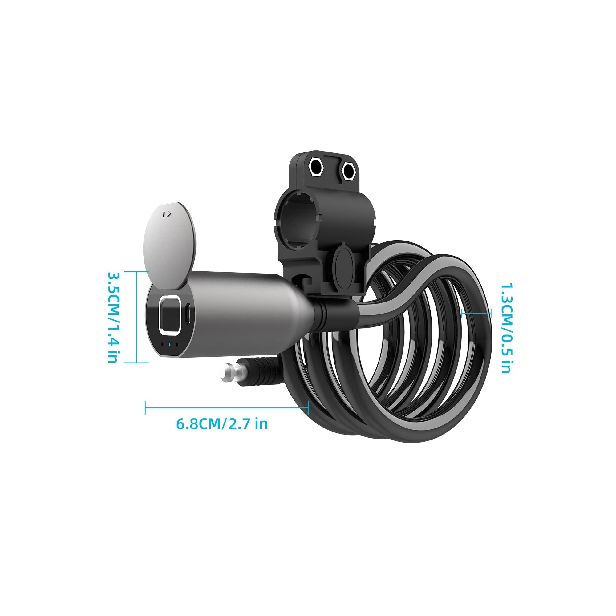 Eseesmart Fingerprint Bike Lock Cable – Keyless Smart Anti-Theft Bicycle Lock, Waterproof 1.5M Stainless Steel Chain