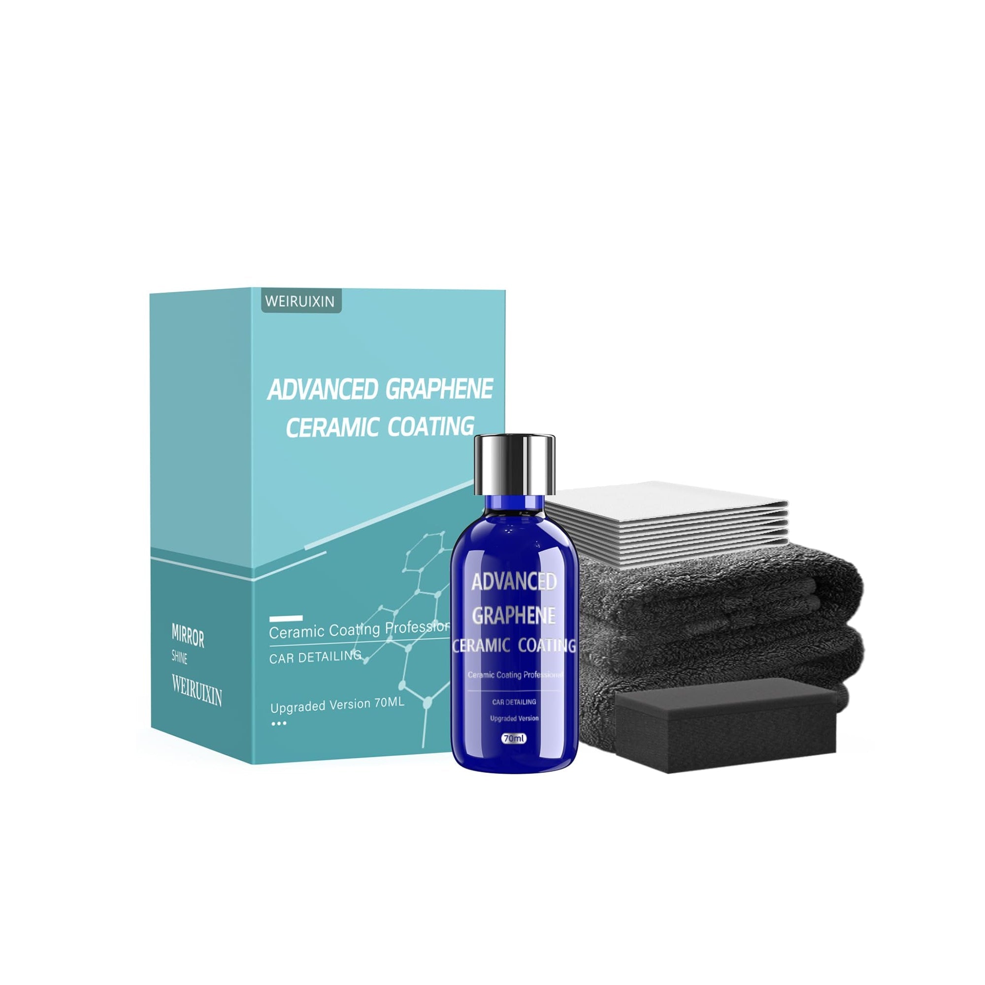 Advanced Graphene Ceramic Coating for Cars 70ML – Long-Lasting Paint Protection, Hydrophobic Gloss Coating for Auto Detailing
