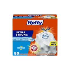 Hefty Ultra Strong 13 Gallon Trash Bags Drawstring Kitchen Bags (80 Count)