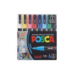 POSCA PC-3M Acrylic Paint Marker Set 8 Fine Tip Colors