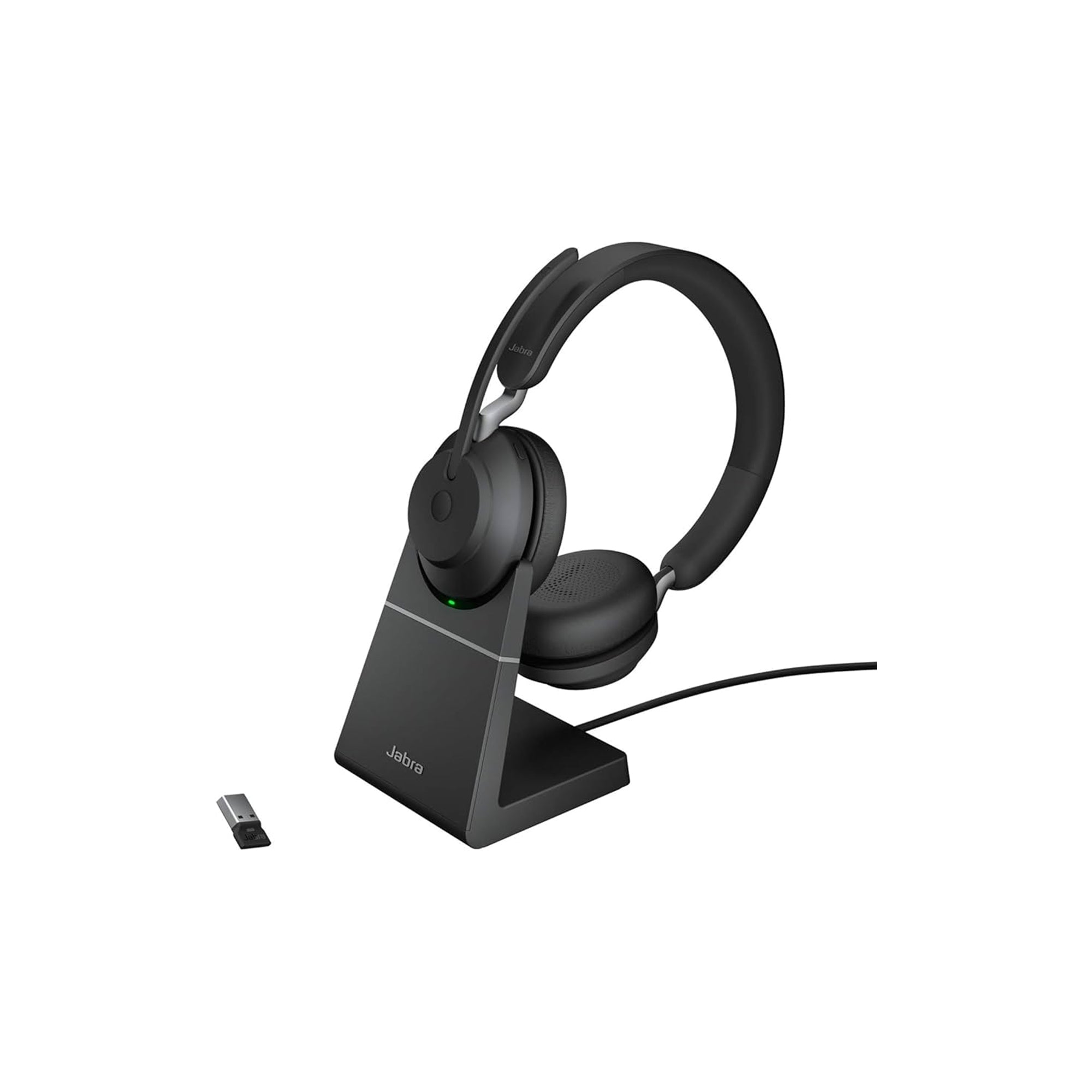 Jabra Evolve2 65 Wireless PC Headset Ÿ?? Black, Stereo with Charging Stand for Work Calls & Meetings