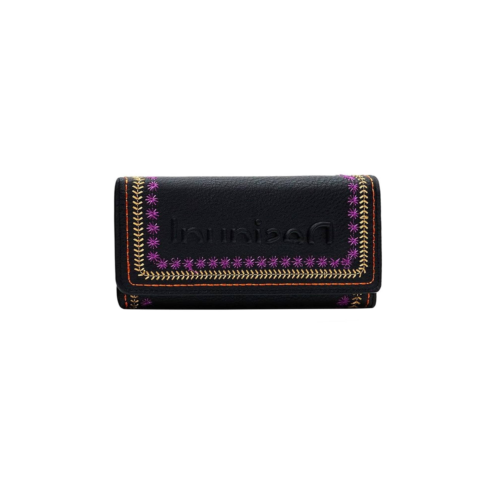 Desigual Backstitch Wallet Black One Size Everyday Card Cash Organizer