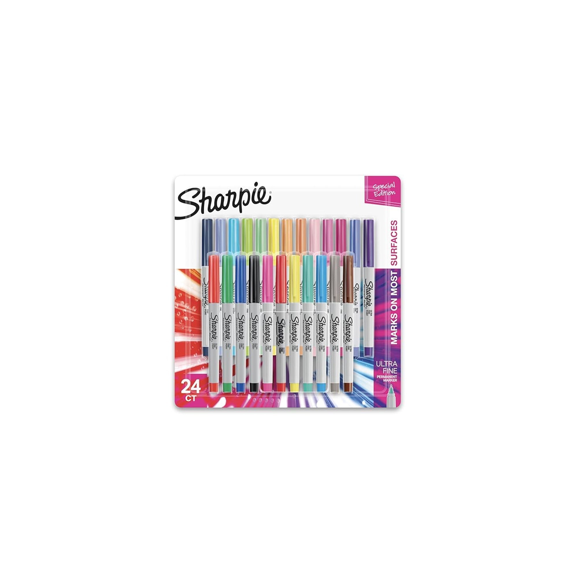 Sharpie Color Burst Permanent Markers Ultra Fine Point Assorted Colors 24 Count 1949558