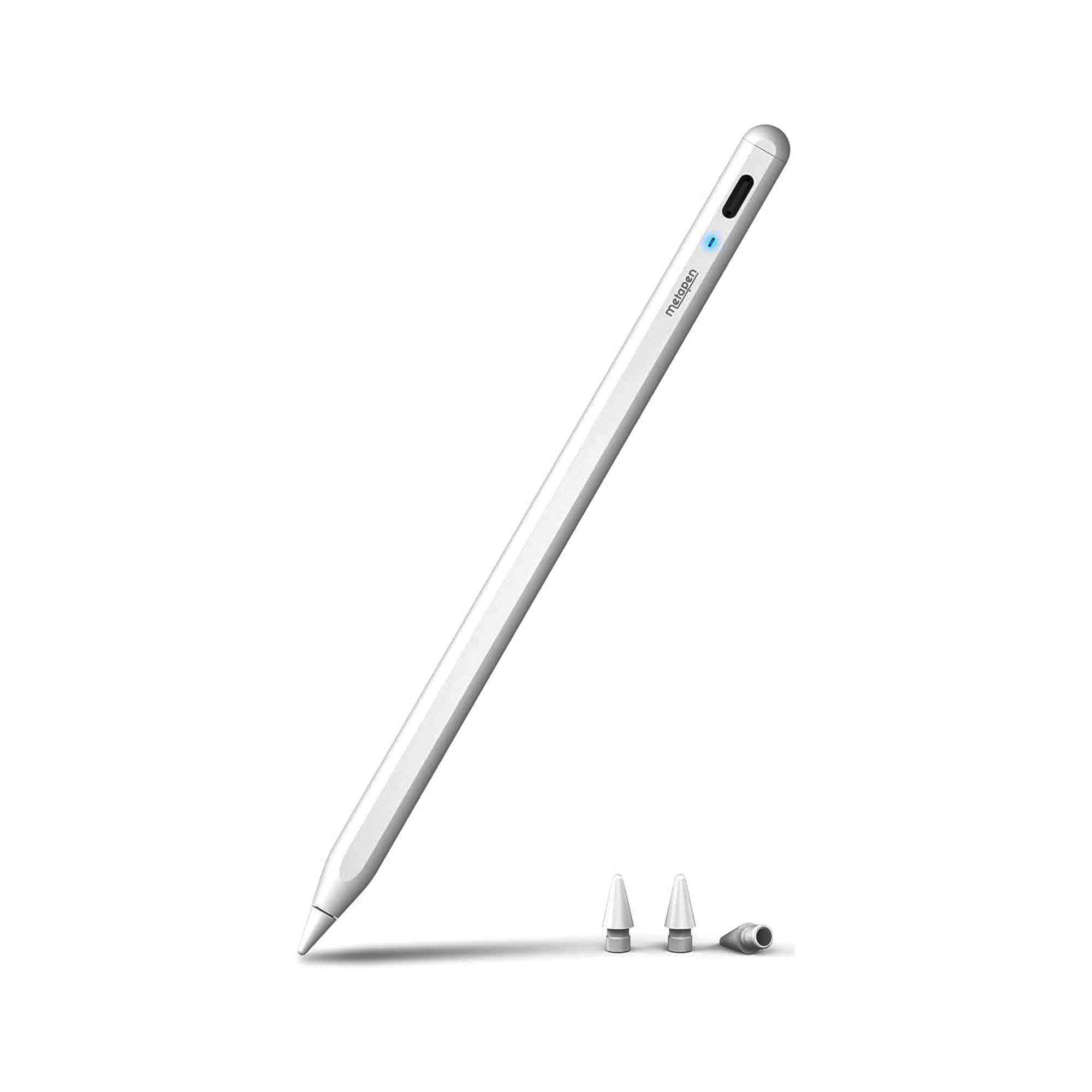 Metapen Pencil A8 Stylus for Apple iPad (2018–2025) – Fast Charging, Tilt Sensitivity & Pixel-Precise Stylus Pen (White)