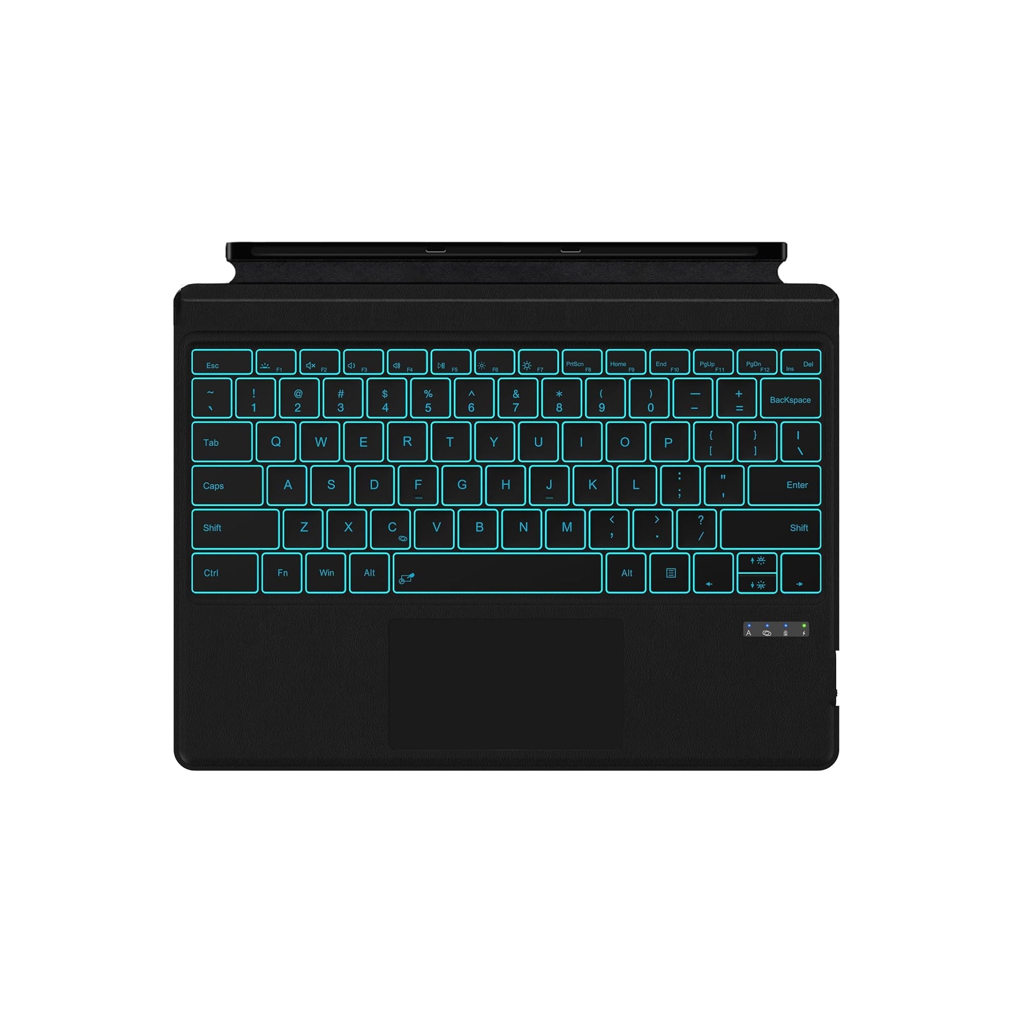 Seteesamvo Surface Pro Keyboard – Bluetooth Type Cover with 7-Color Backlit, Touchpad & Rechargeable Battery