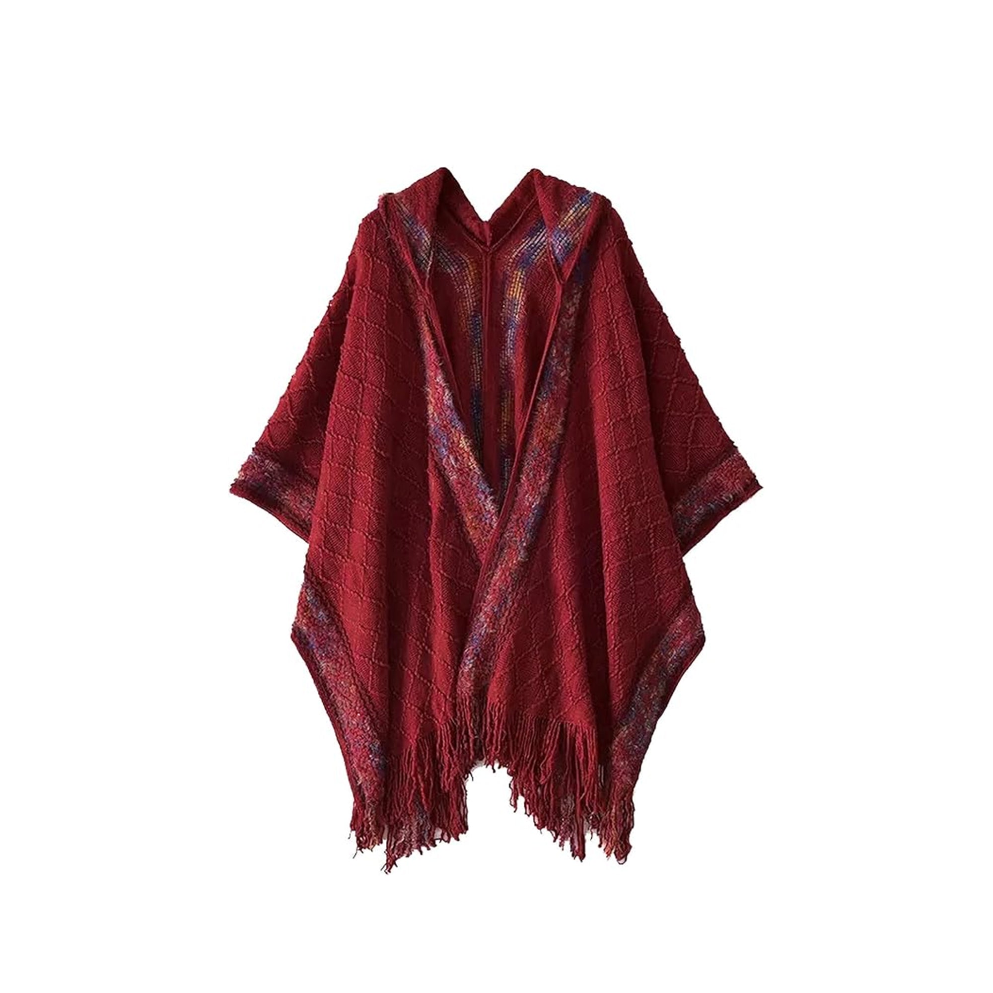 KASTWAVE Knit Shawl Wrap for Women – Oversized Warm Poncho Sweater with Tassels Open Front Winter Cardigan