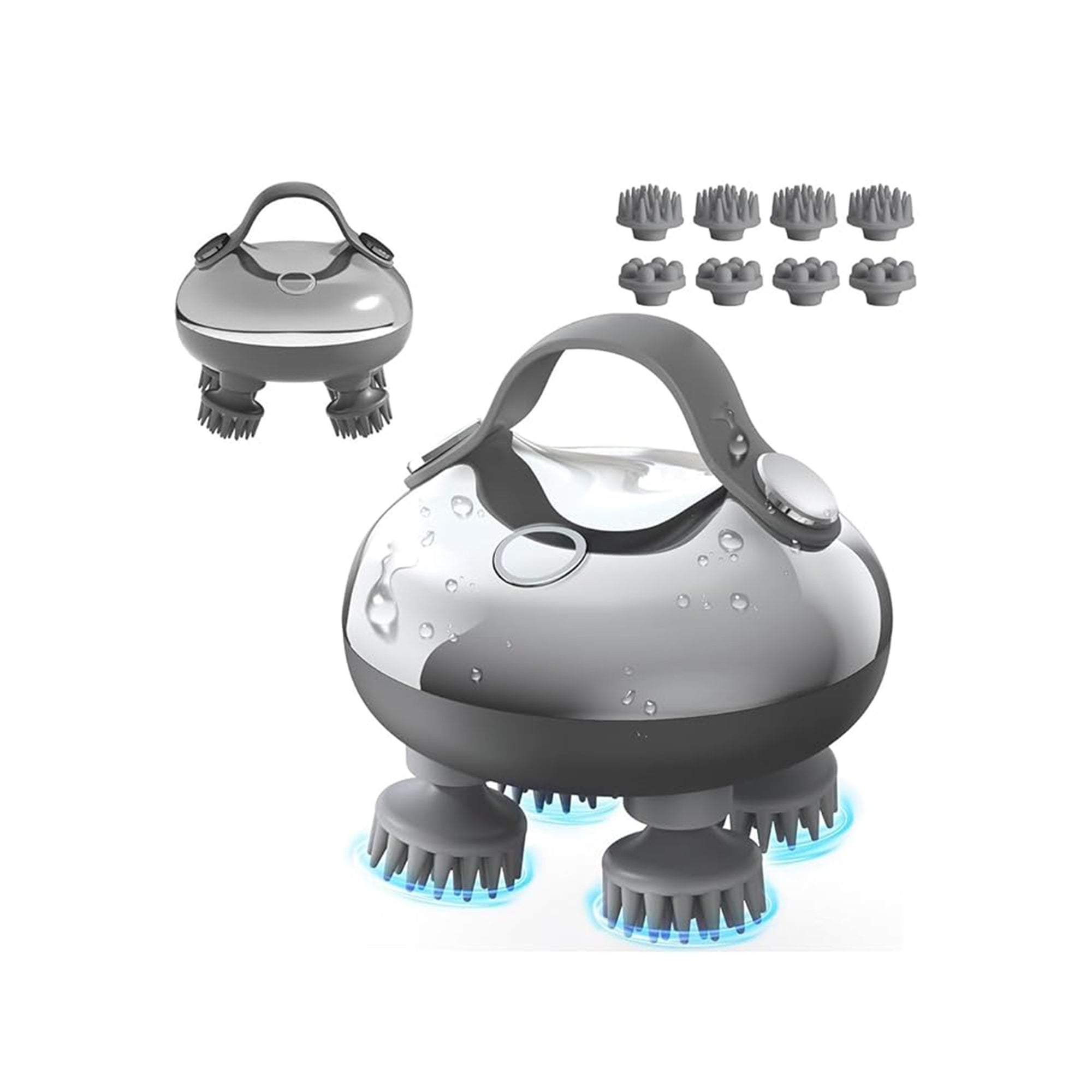 Exrp Electric Scalp Massager Rechargeable Head Massager with 8 Removable Massage Claws – Waterproof Handheld Head & Scalp Relaxation Device