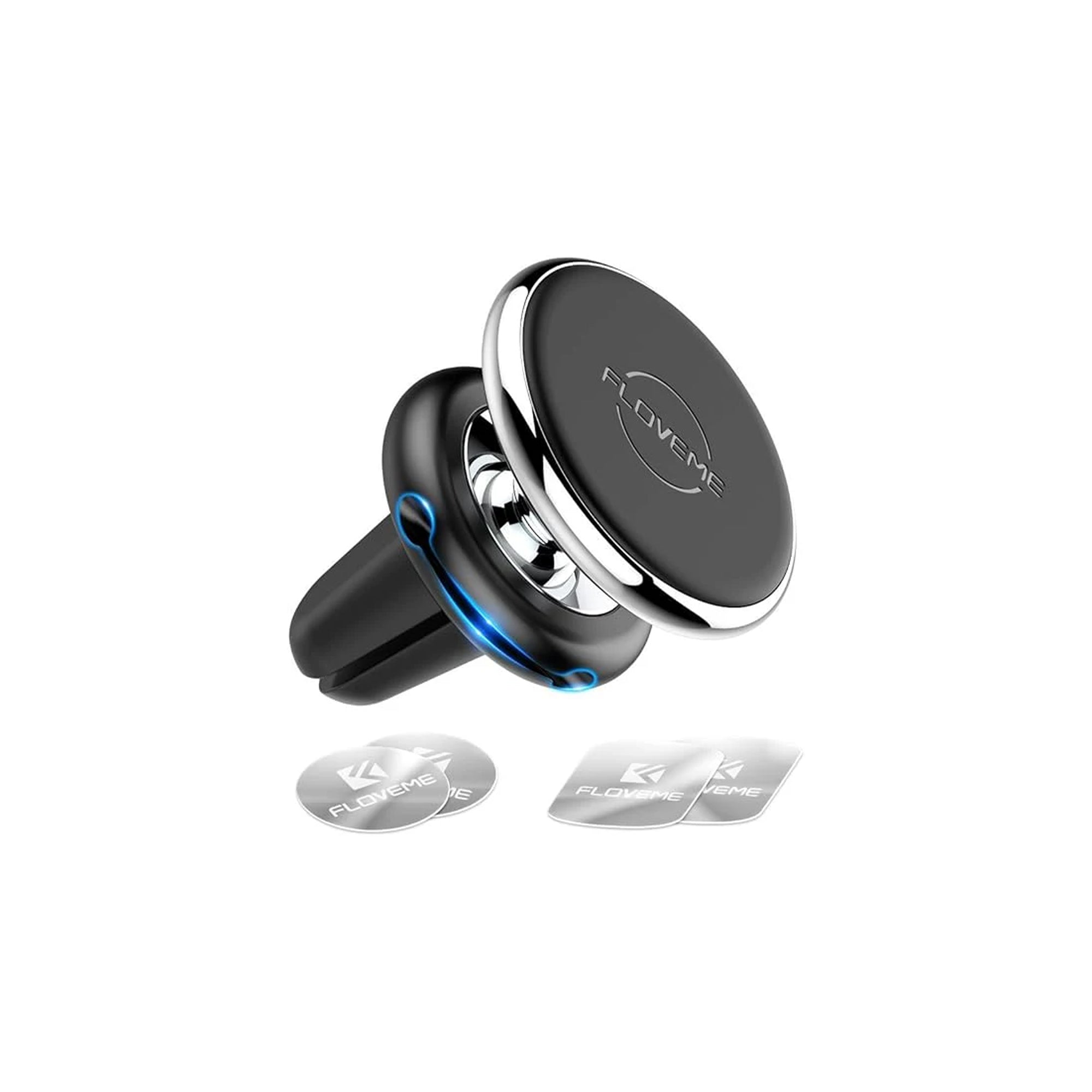 FLOVEME Magnetic Car Phone Holder, Portable Car Holder with Air Vent 360?Ã‚° Rotation Magnet for iPhone and Other Smartphones, 5 Metal Plates