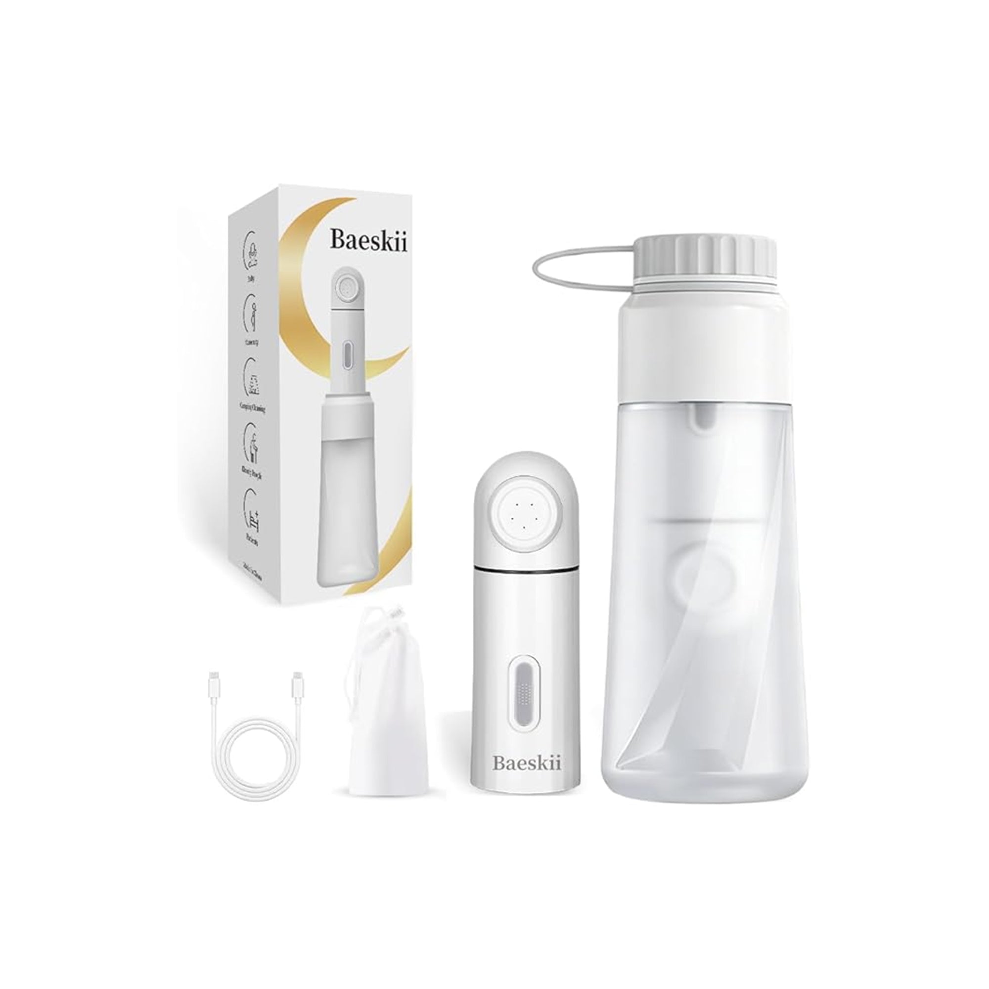 Baeskii Premium Portable Bidet With 350ml Reservoir, High Pressure USB-Type C Electric Rechargeable Handheld Travel Bidet, Water Sprayer for Women and Men, Personal Hygiene Cleaning, Postpartum Care