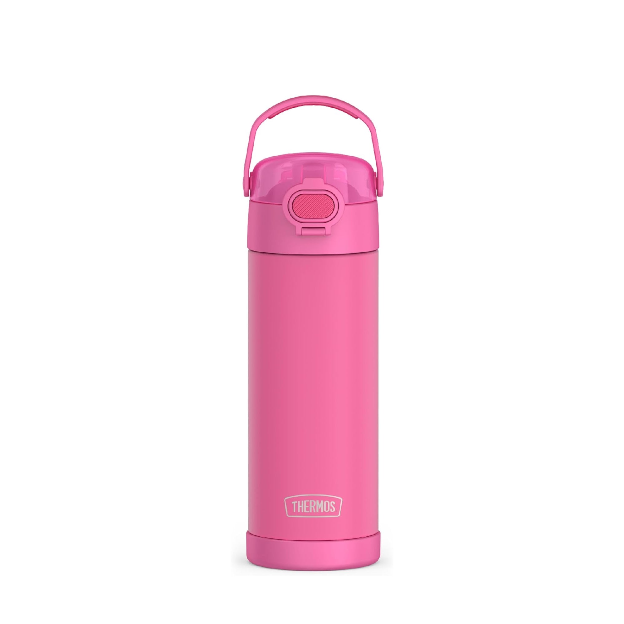 THERMOS FUNTAINER 16 Ounce Stainless Steel Vacuum Insulated Bottle with Wide Spout Lid – Neon Pink