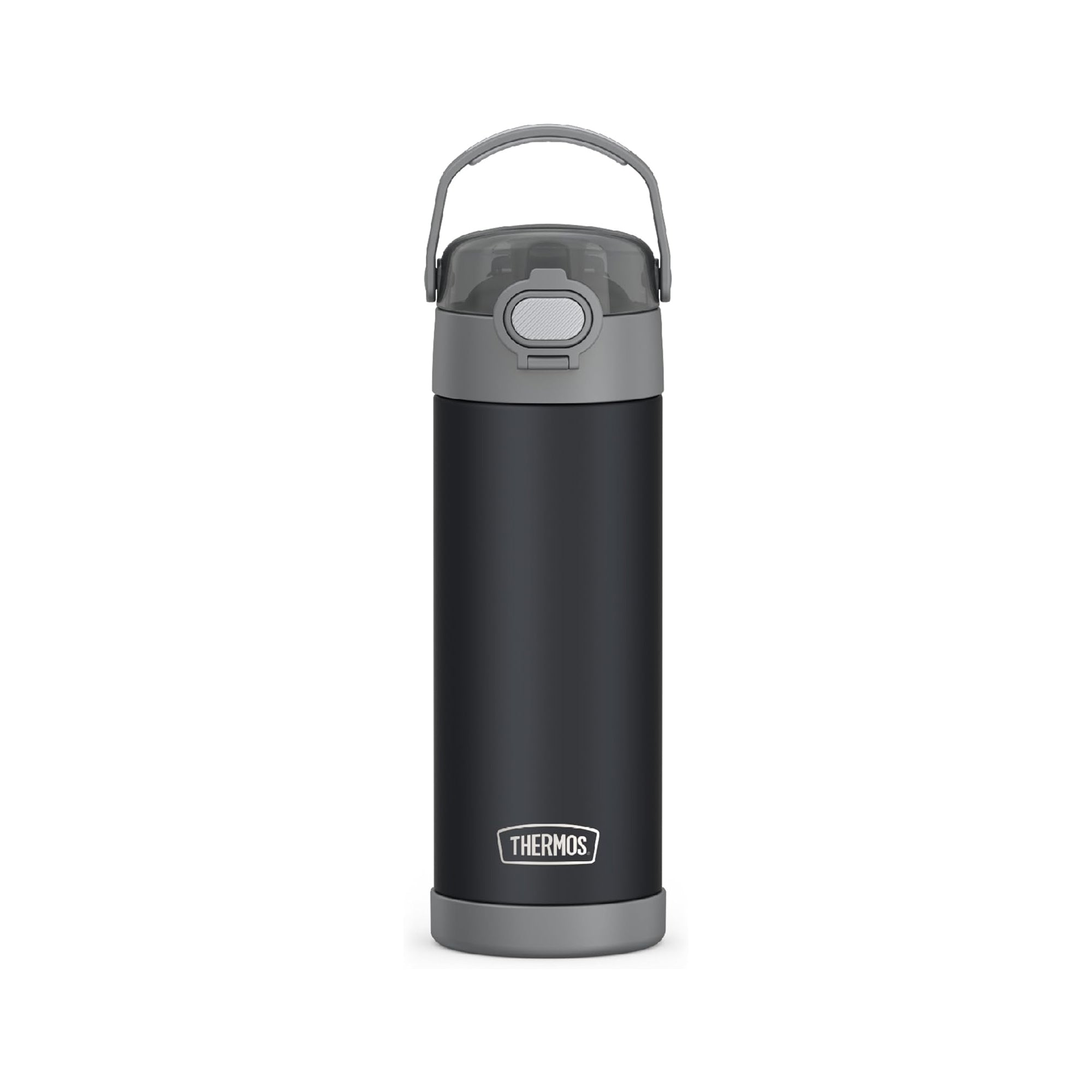 THERMOS FUNTAINER 16 Ounce Stainless Steel Vacuum Insulated Bottle with Wide Spout Lid – Matte Charcoal