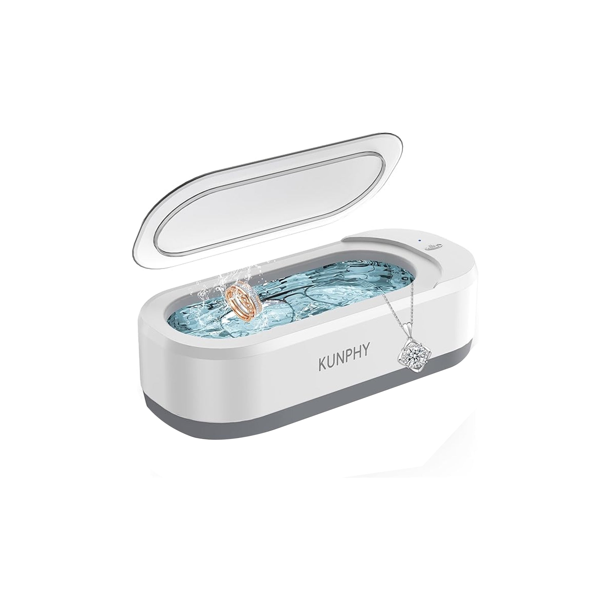 kunphy Ultrasonic Jewelry Cleaner Machine 350ml – 46KHz Sonic Deep Cleaning Device for Jewelry, Rings & Glasses | Professional One-Touch Ultrasonic Cleaner