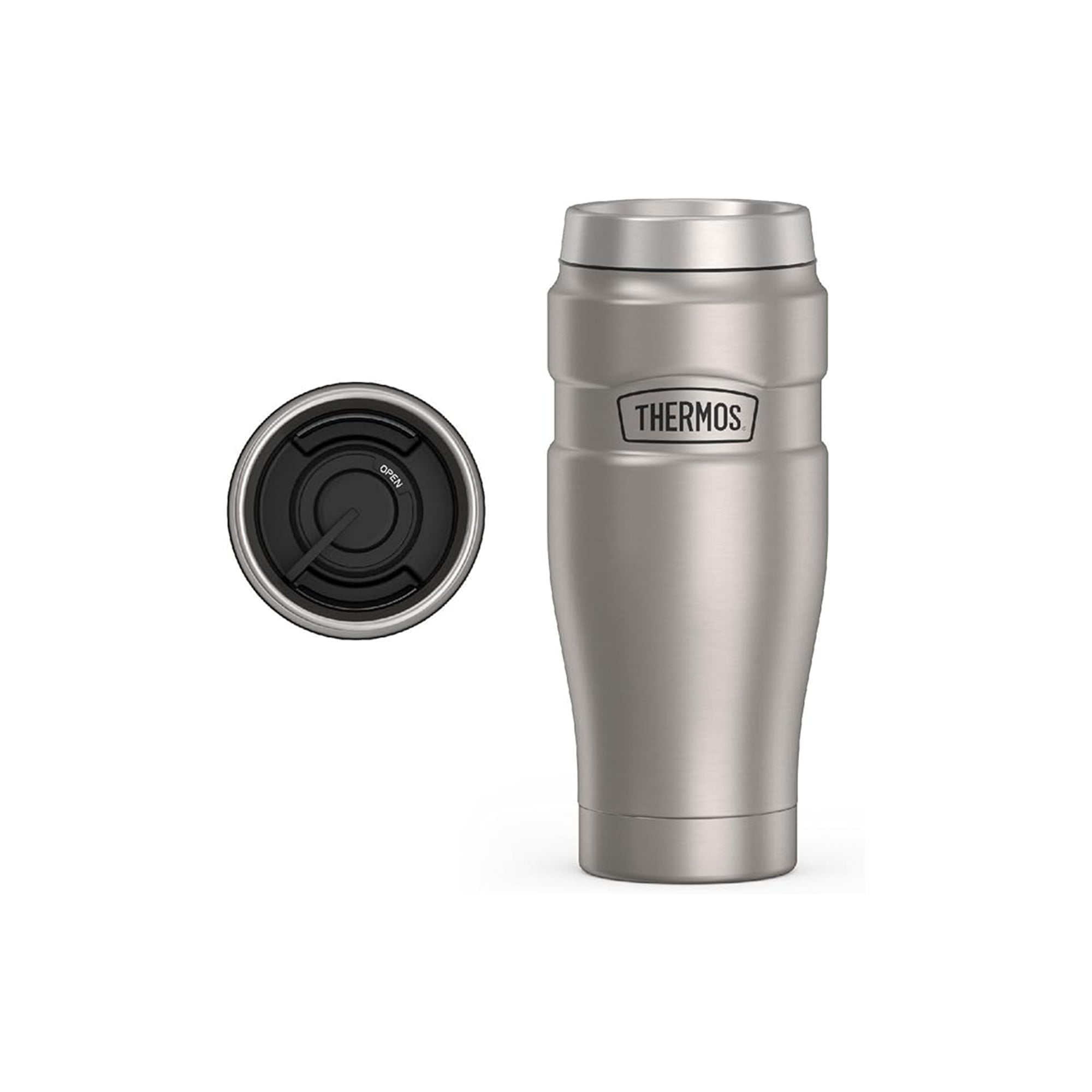 THERMOS Stainless Steel Vacuum Insulated Tumbler 470ml (SK1005MS) with Handle – Travel Tumbler, Insulated Cup