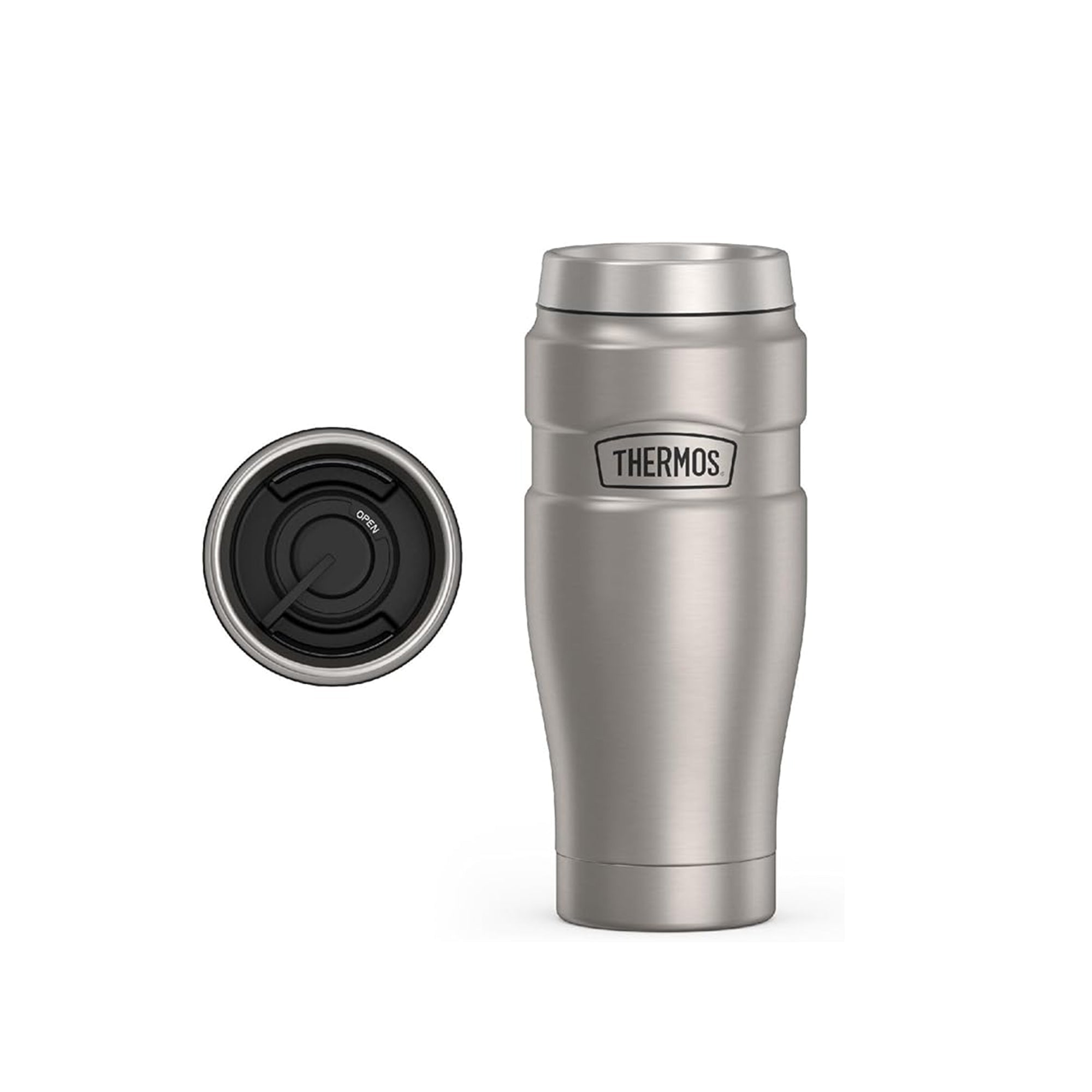 THERMOS Stainless Steel Vacuum Insulated Steel Tumbler 470 ml SK1005MS with Handle – Travel Tumbler with Handle