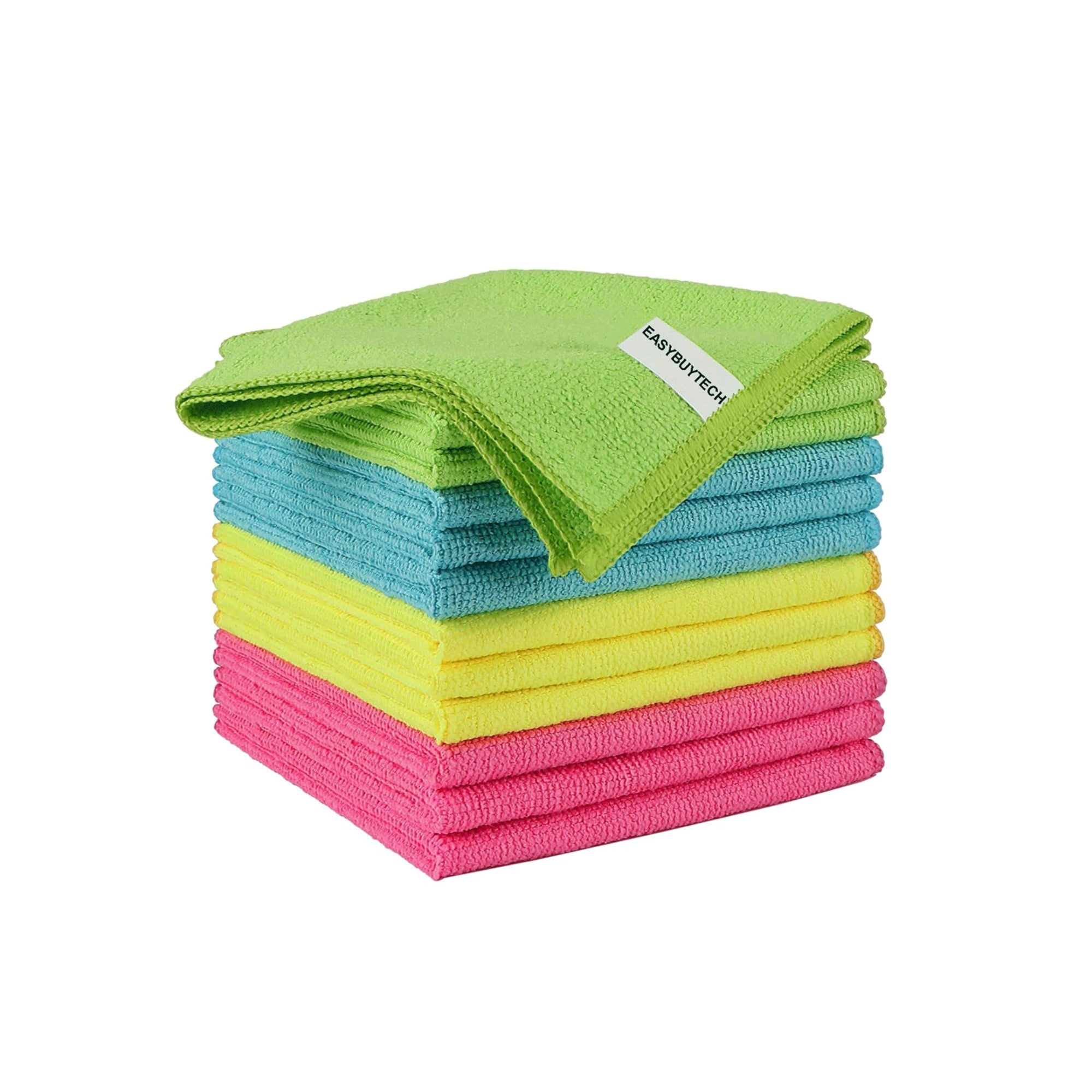 Microfibre Cleaning Cloth 12 Pack – Reusable Lint-Free Kitchen Towels 30x30cm | Washable Multi-Purpose Rags for Home, Car, Windows & Motorbike Cleaning