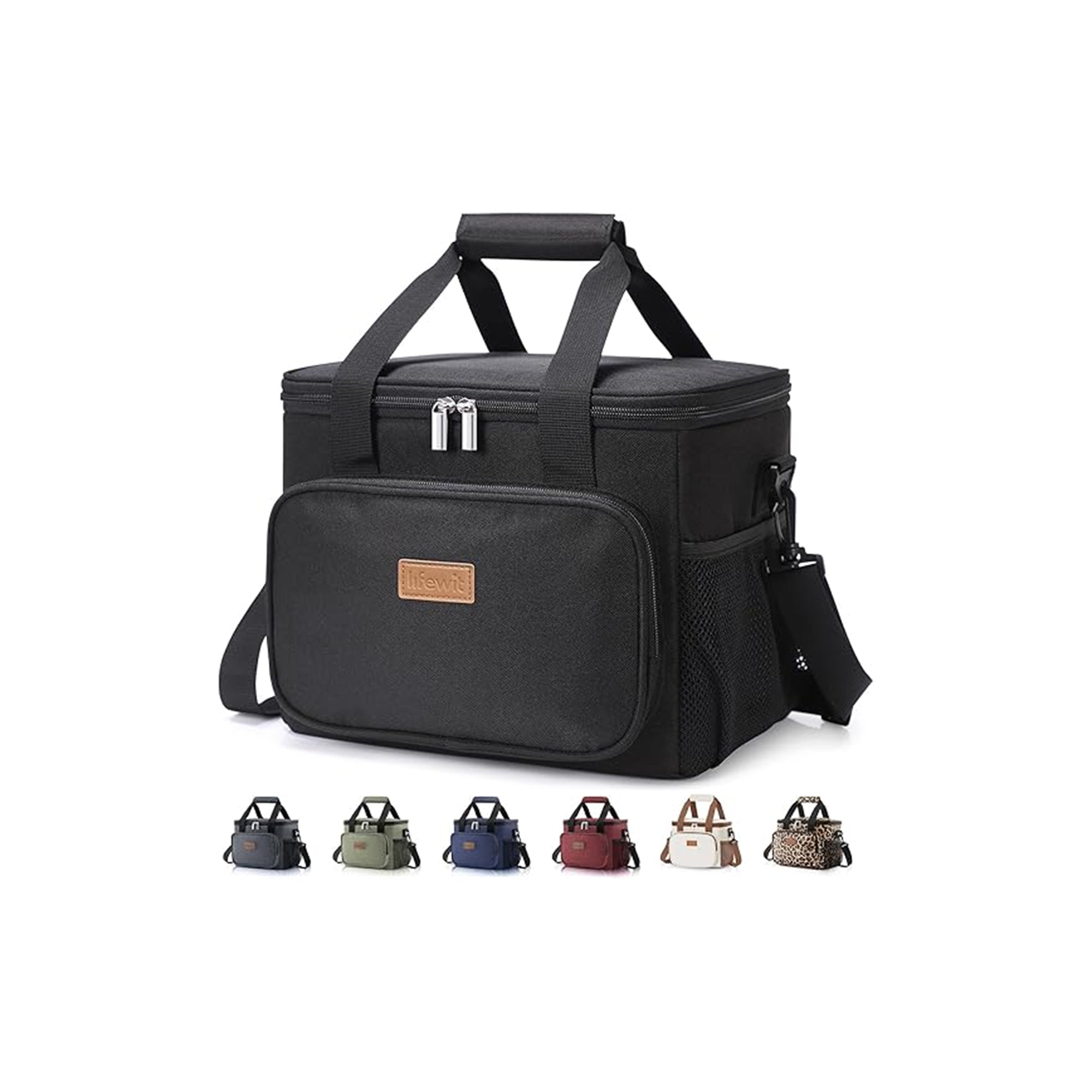 Lifewit Large Insulated Lunch Bag Soft Cooler 24-Can 15L Black – Large Capacity Thermal Cooler Tote