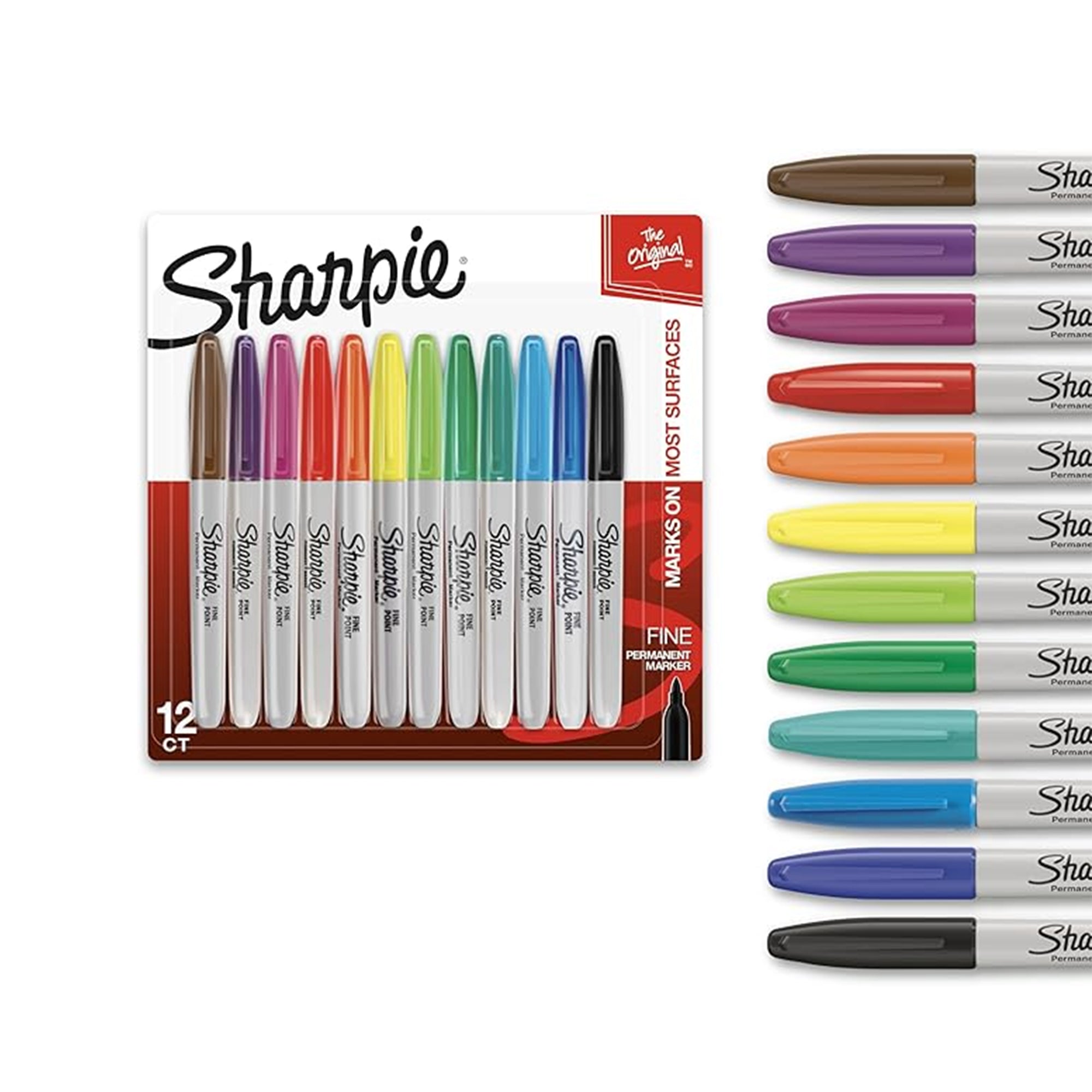 Sharpie Permanent Markers Fine Point Assorted Colors 12 Count 30072 – Fine Point Assorted Color Permanent Marker Set