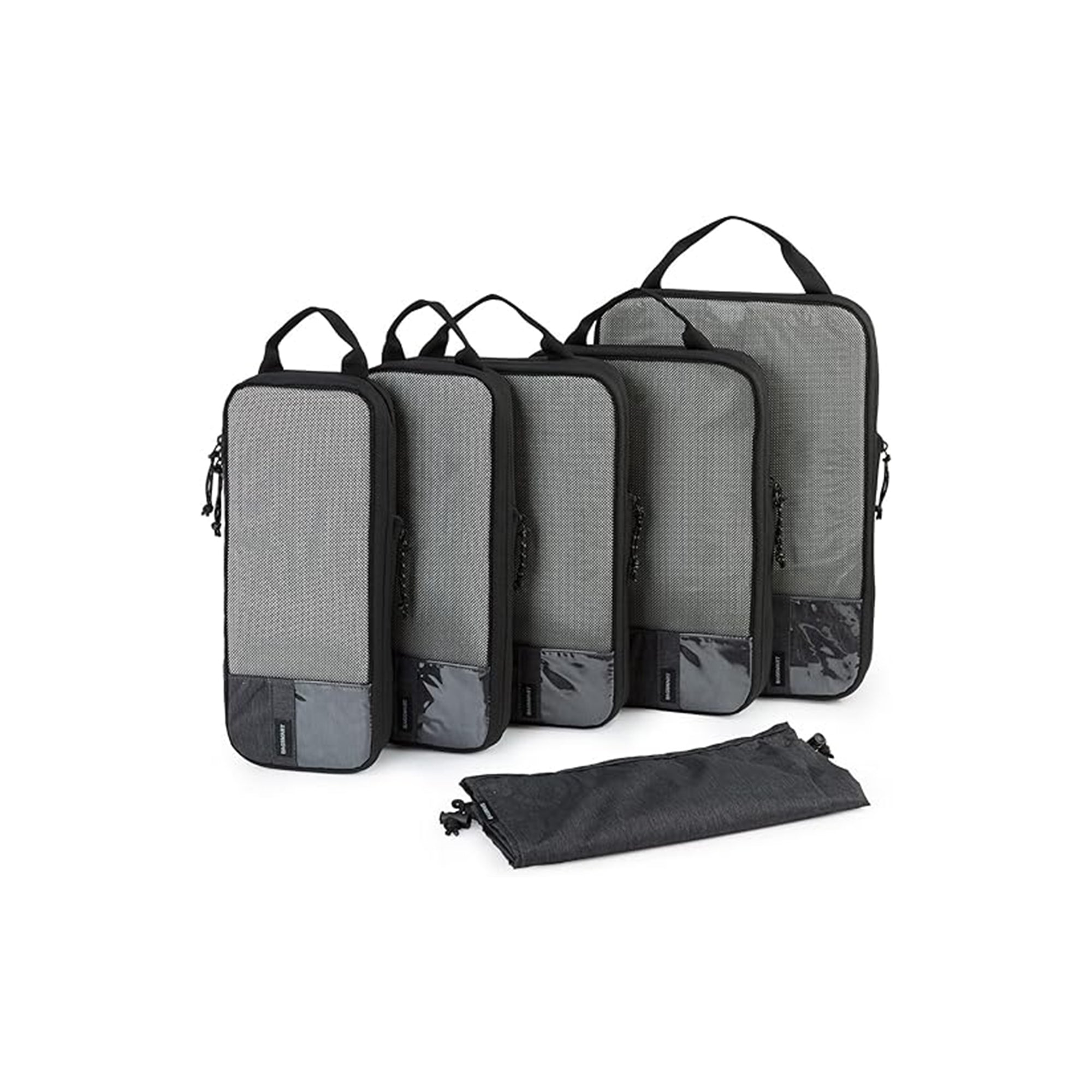 BAGSMART 6 Set Compression Packing Cubes for Travel – Lightweight Luggage Organizer Bags for Suitcase, Durable Travel Accessories Set, Black