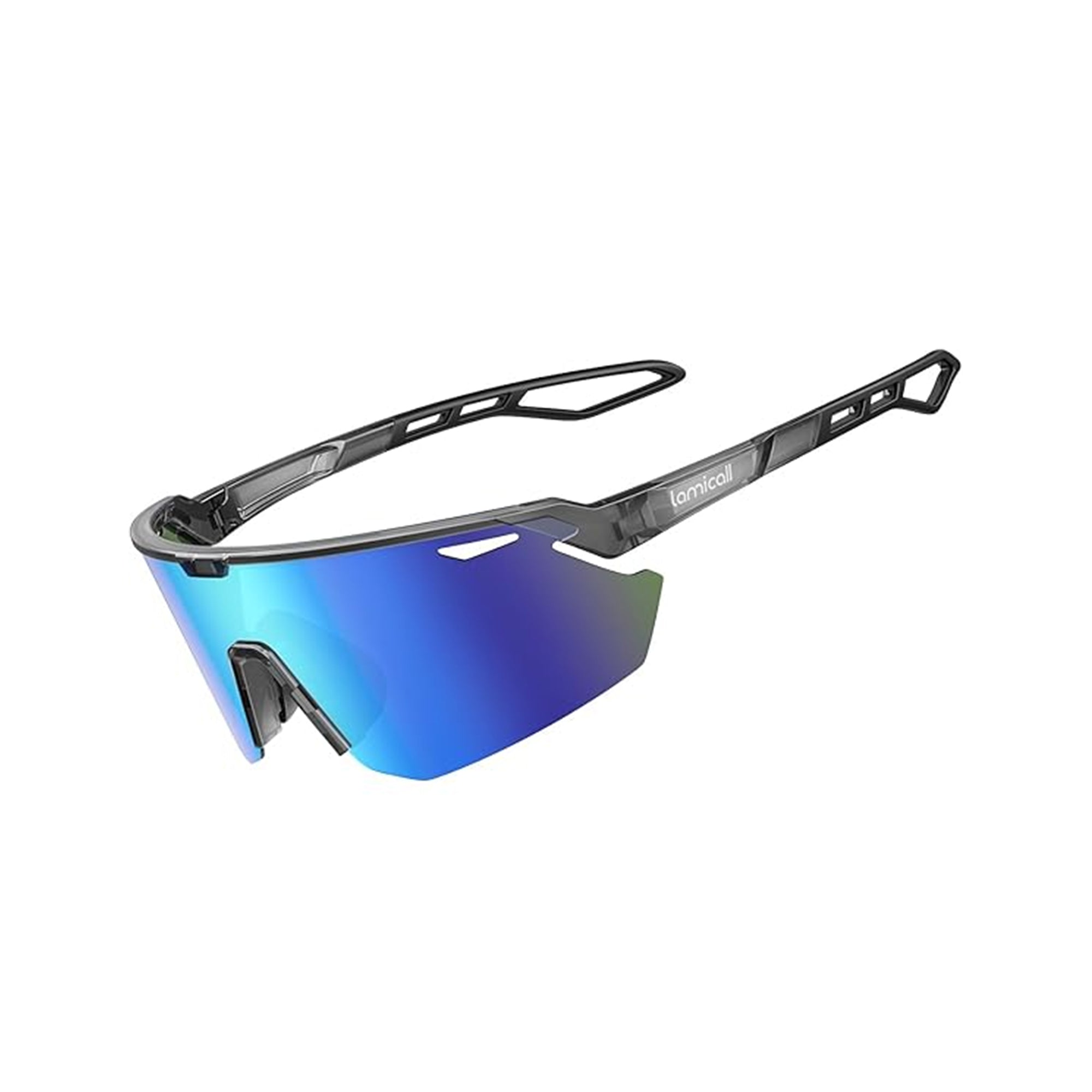 Lamicall Polarized Sports Sunglasses for Men and Women – 24g Ultralight UV400 Protection with Adjustable Nose Pads for Running, Cycling, Baseball and Fishing