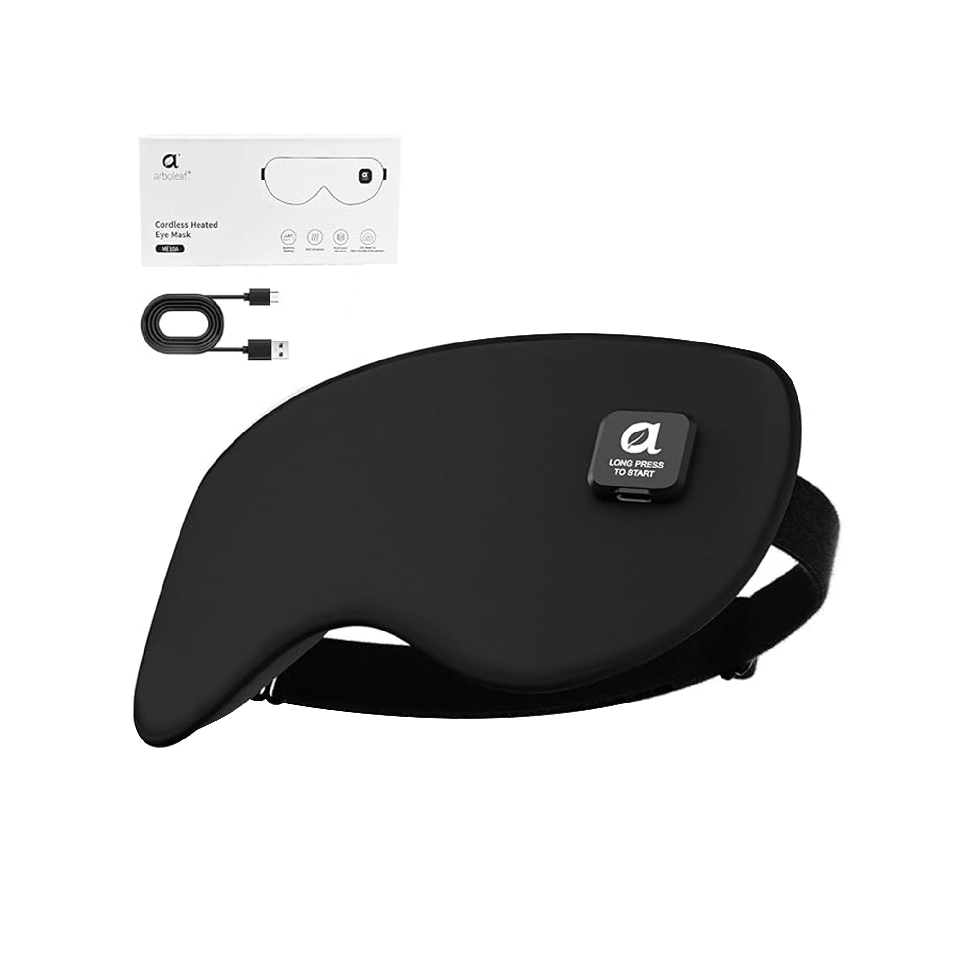 arboleaf Heated Eye Mask – Cordless Rechargeable Warm Compress with Temperature Control for Dry Eyes, Sleep Support, Washable and Travel-Friendly