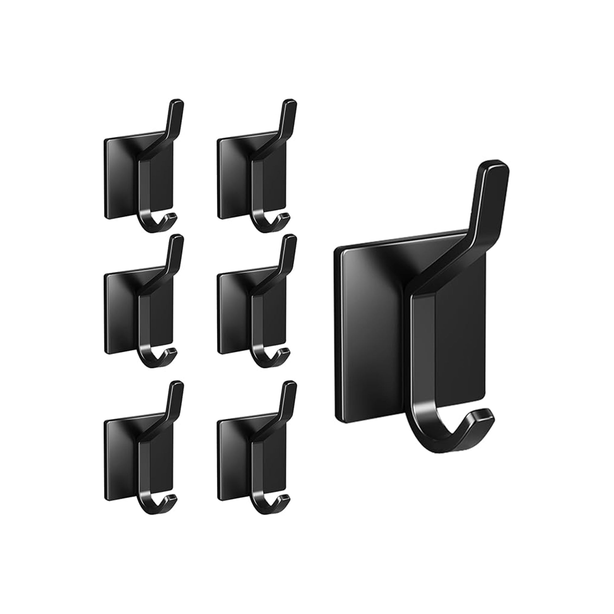 UCHUANG Heavy Duty Wall Hooks 7-Pack – Self-Adhesive Stainless Steel, No Drill, Anti-Rust Waterproof Double Hooks for Bathroom, Kitchen, Towels, Coats and Keys