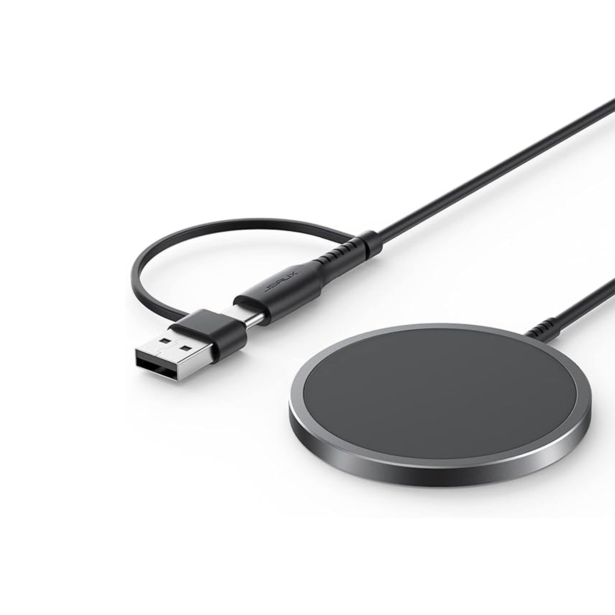 JSAUX Magnetic Wireless Charger – MagSafe-Compatible Charging Pad for iPhone 17/16/15/14/13/12 Series, Aluminum Alloy Design, Black